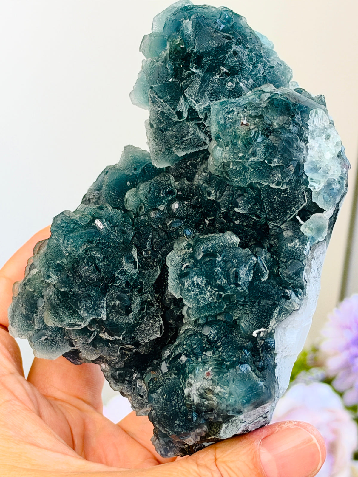 Huanggangliang Teal-Blue Fluorite Cluster, 642 g