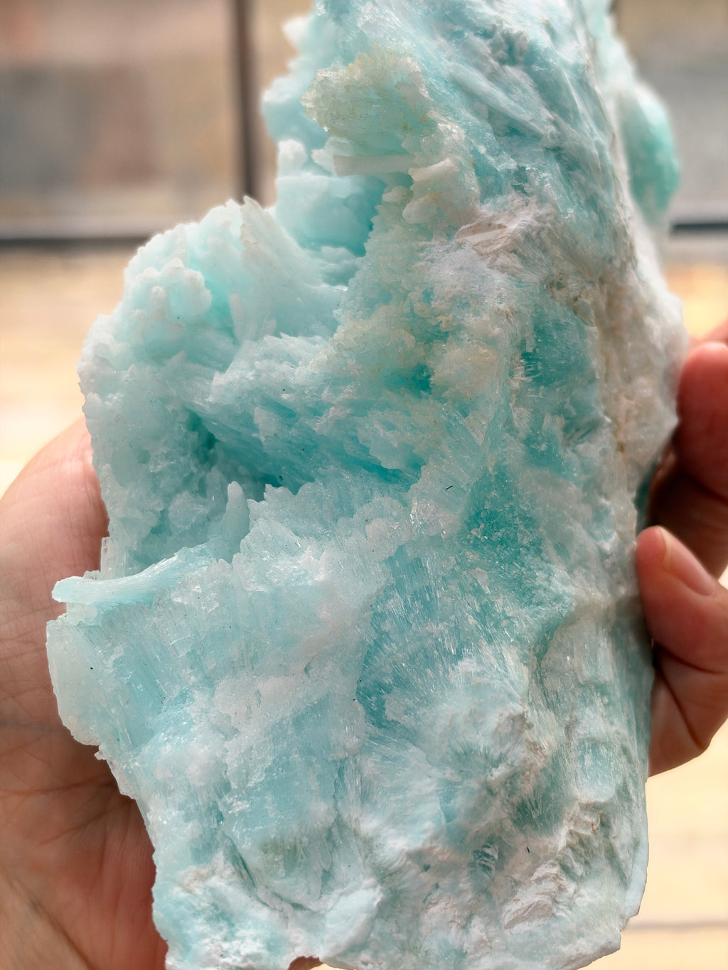 Rare Blue Aragonite Mineral Specimen: Needle Crystals, Wenshan China