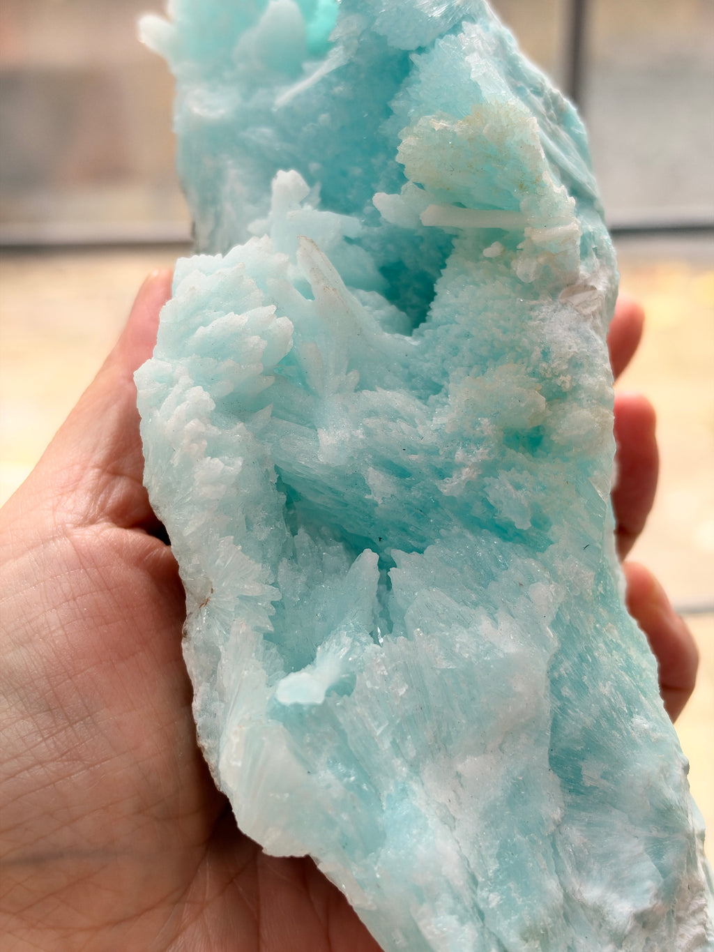 Rare Blue Aragonite Mineral Specimen: Needle Crystals, Wenshan China