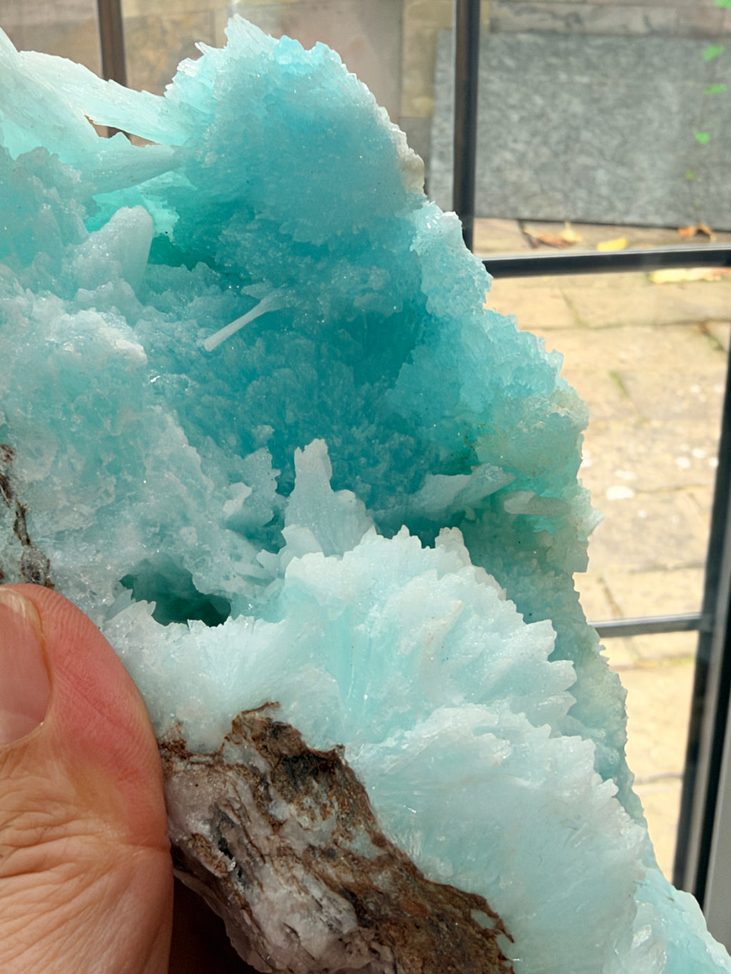 Rare Blue Aragonite Mineral Specimen: Needle Crystals, Wenshan China