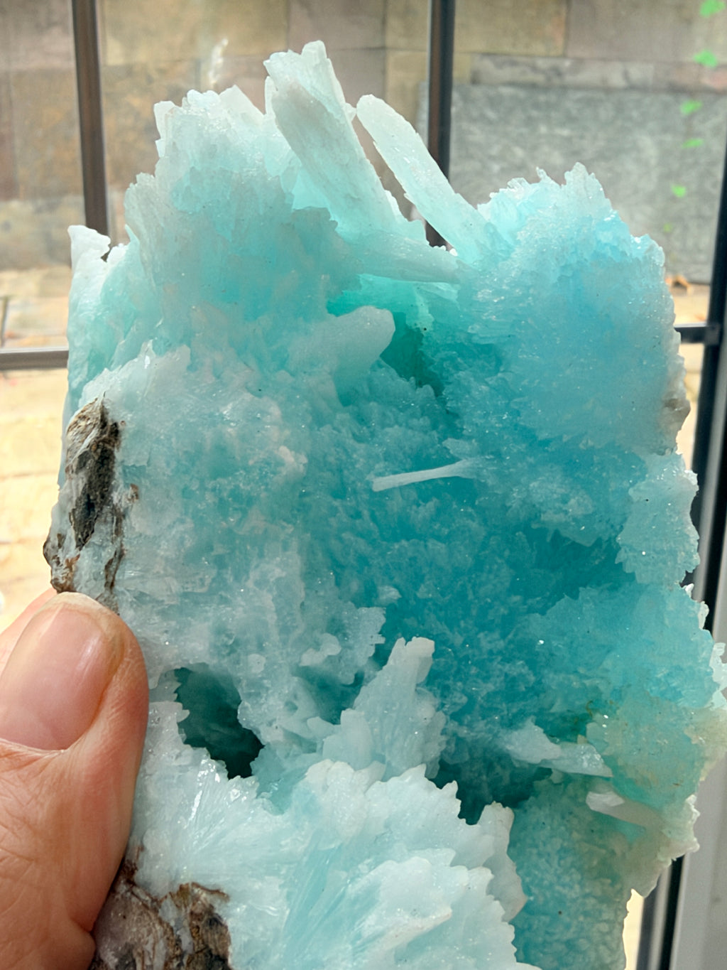Rare Blue Aragonite Mineral Specimen: Needle Crystals, Wenshan China
