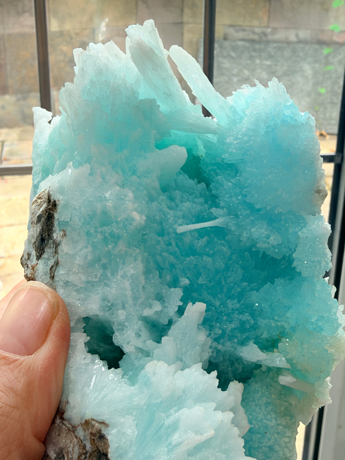 Rare Blue Aragonite Mineral Specimen: Needle Crystals, Wenshan China