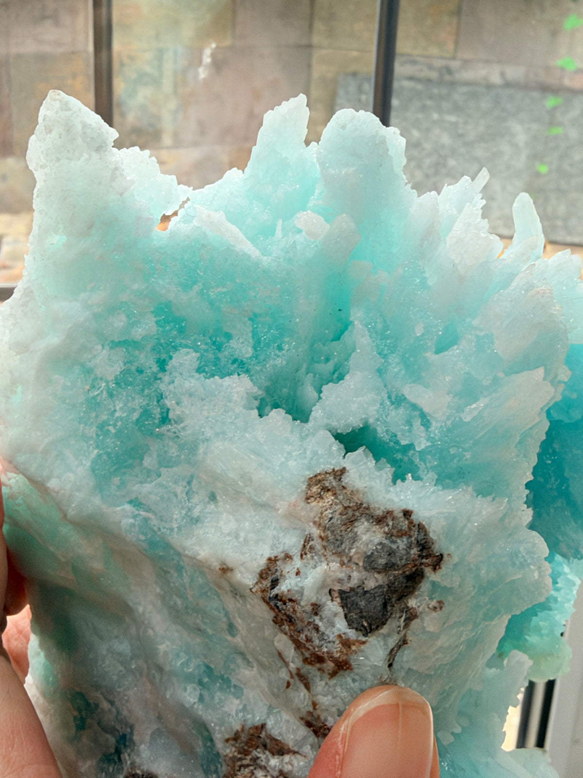 Rare Blue Aragonite Mineral Specimen: Needle Crystals, Wenshan China