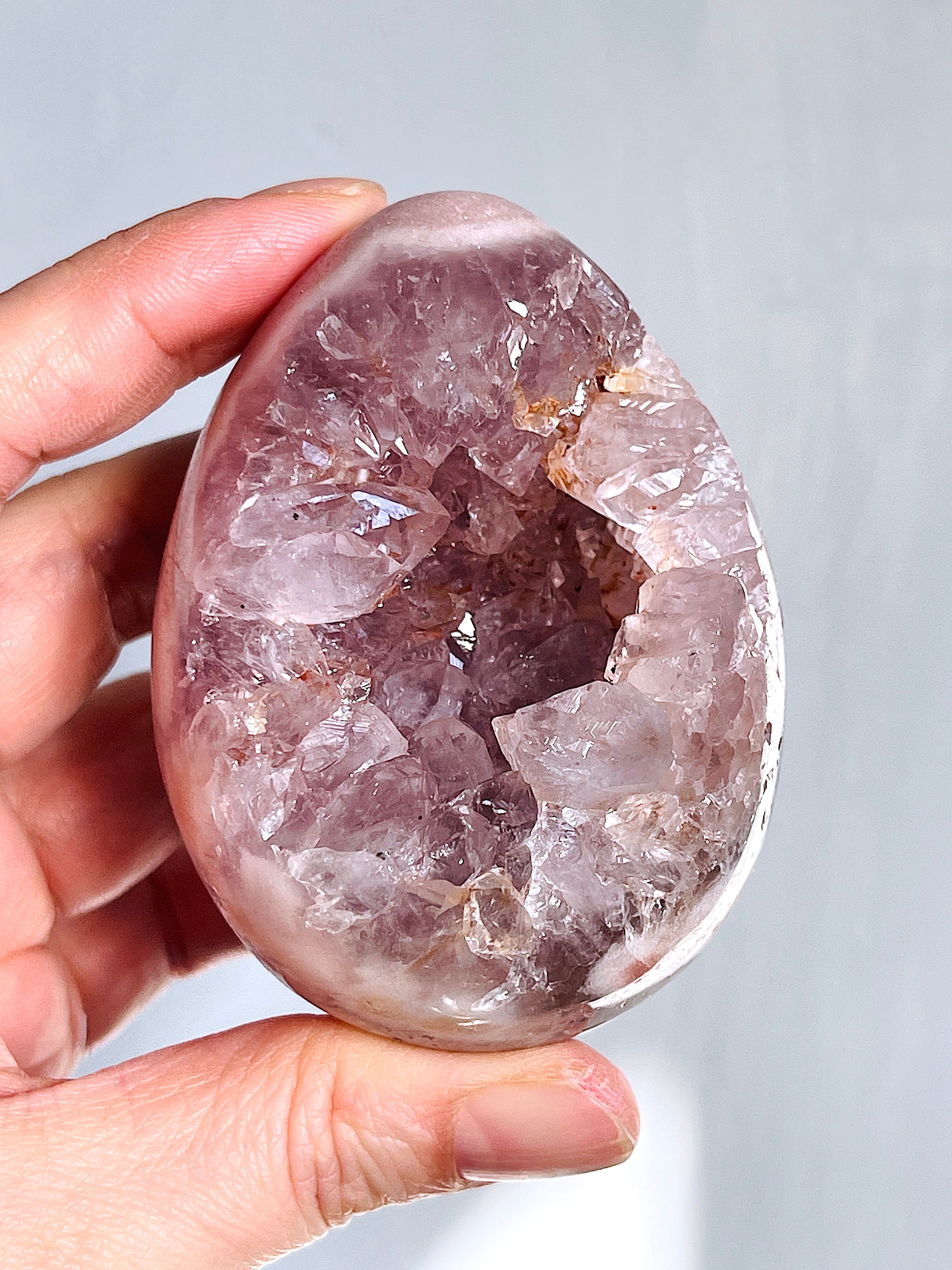 Pink Amethyst Egg with Quartz