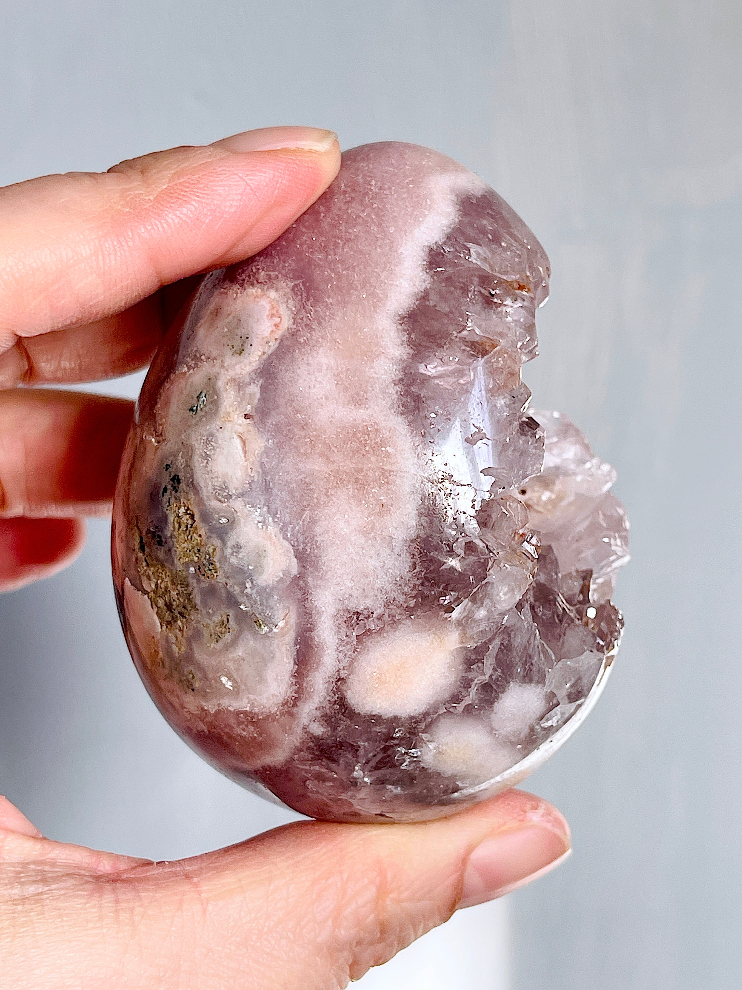 Pink Amethyst Egg with Quartz