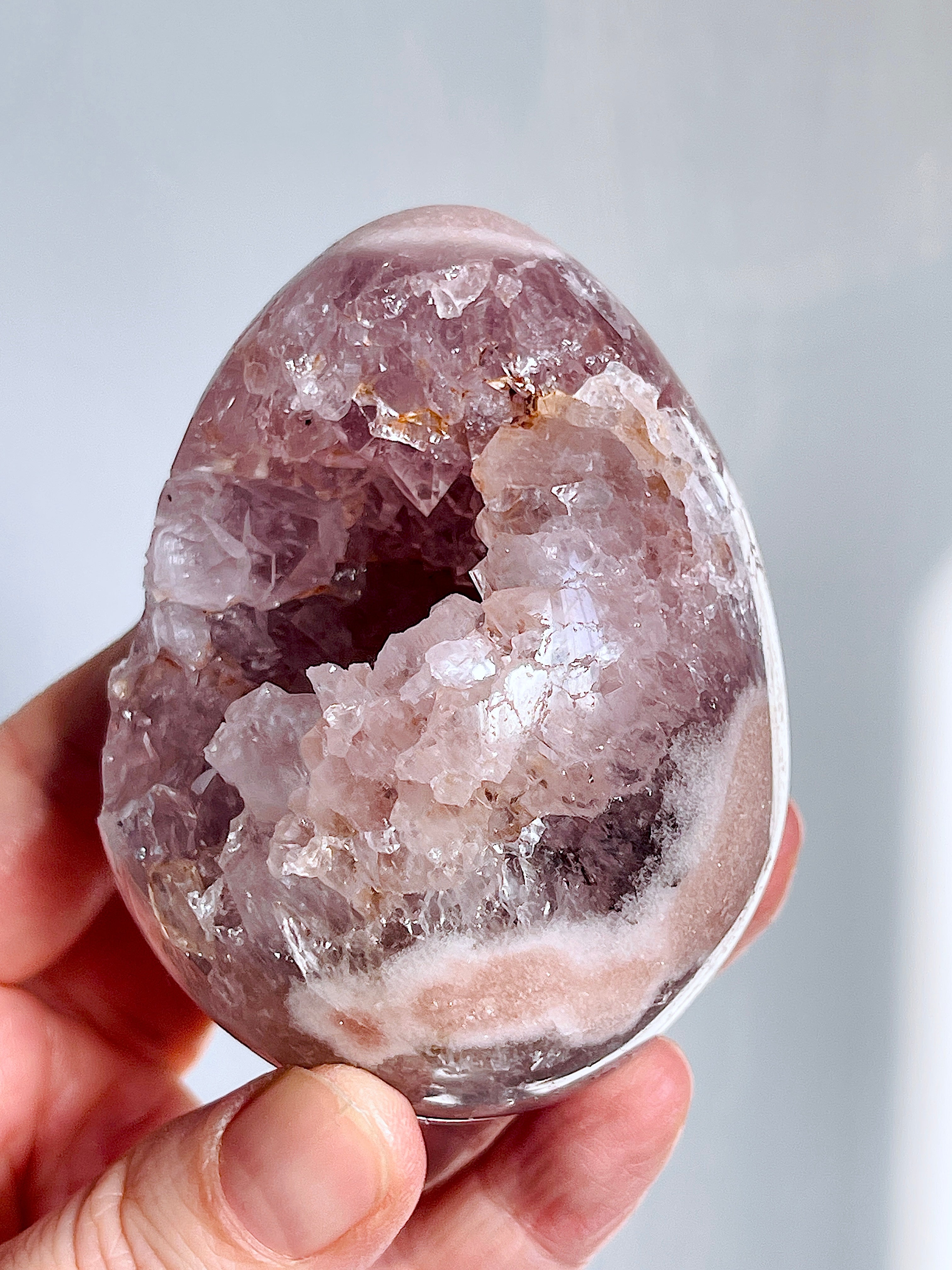 Pink Amethyst Egg with Quartz