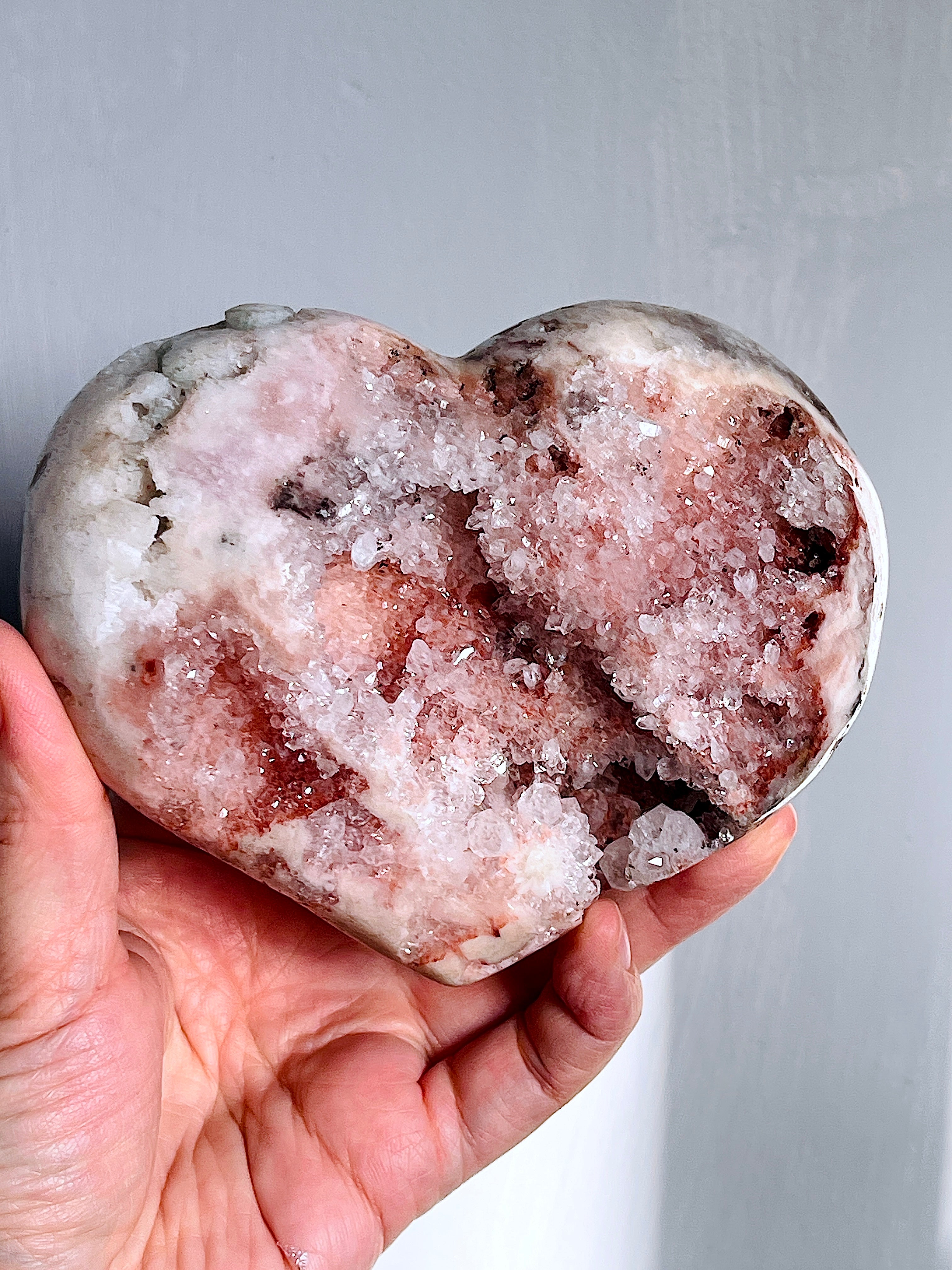 Pink Amethyst Druzy Heart