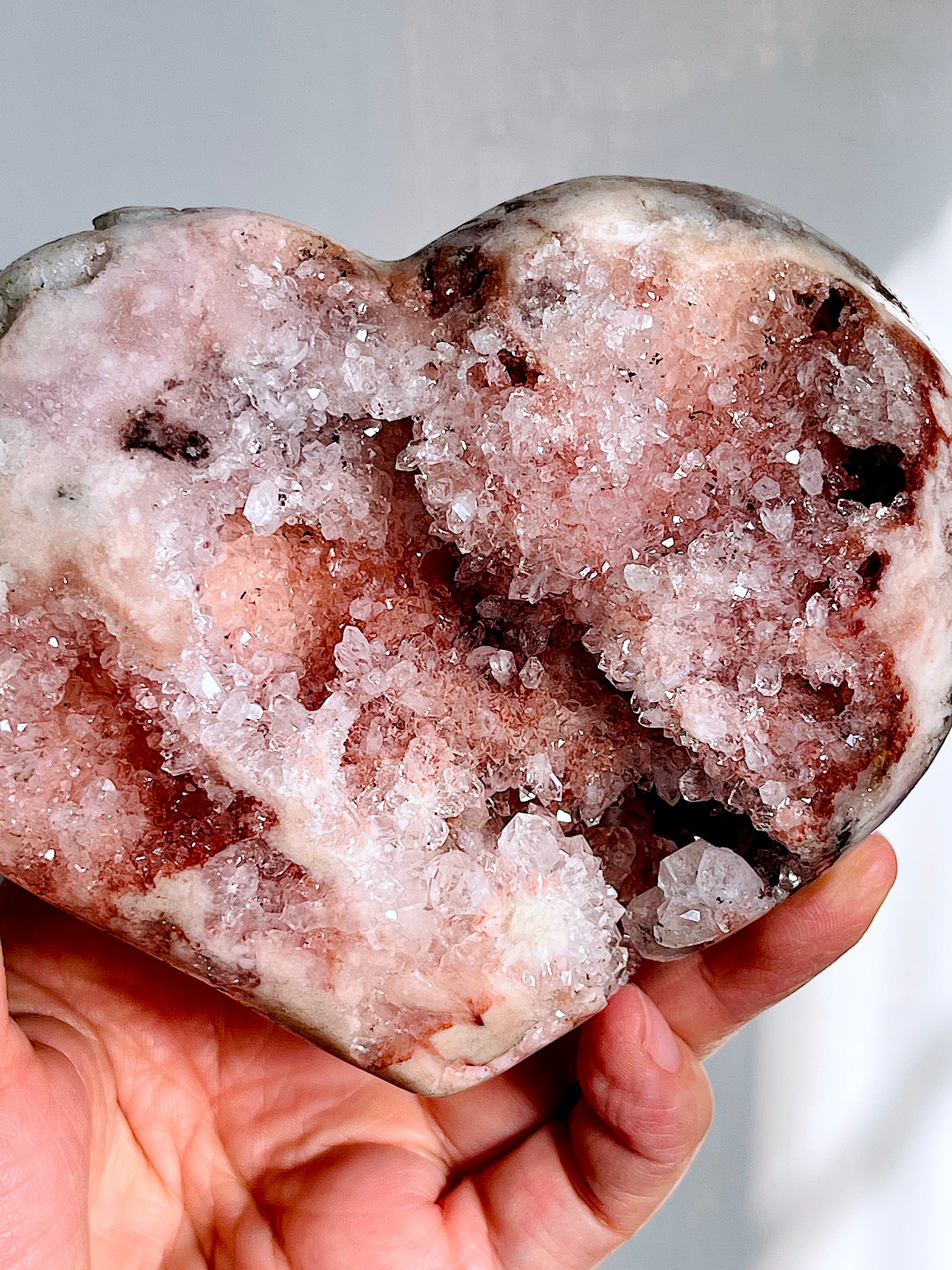 Pink Amethyst Druzy Heart