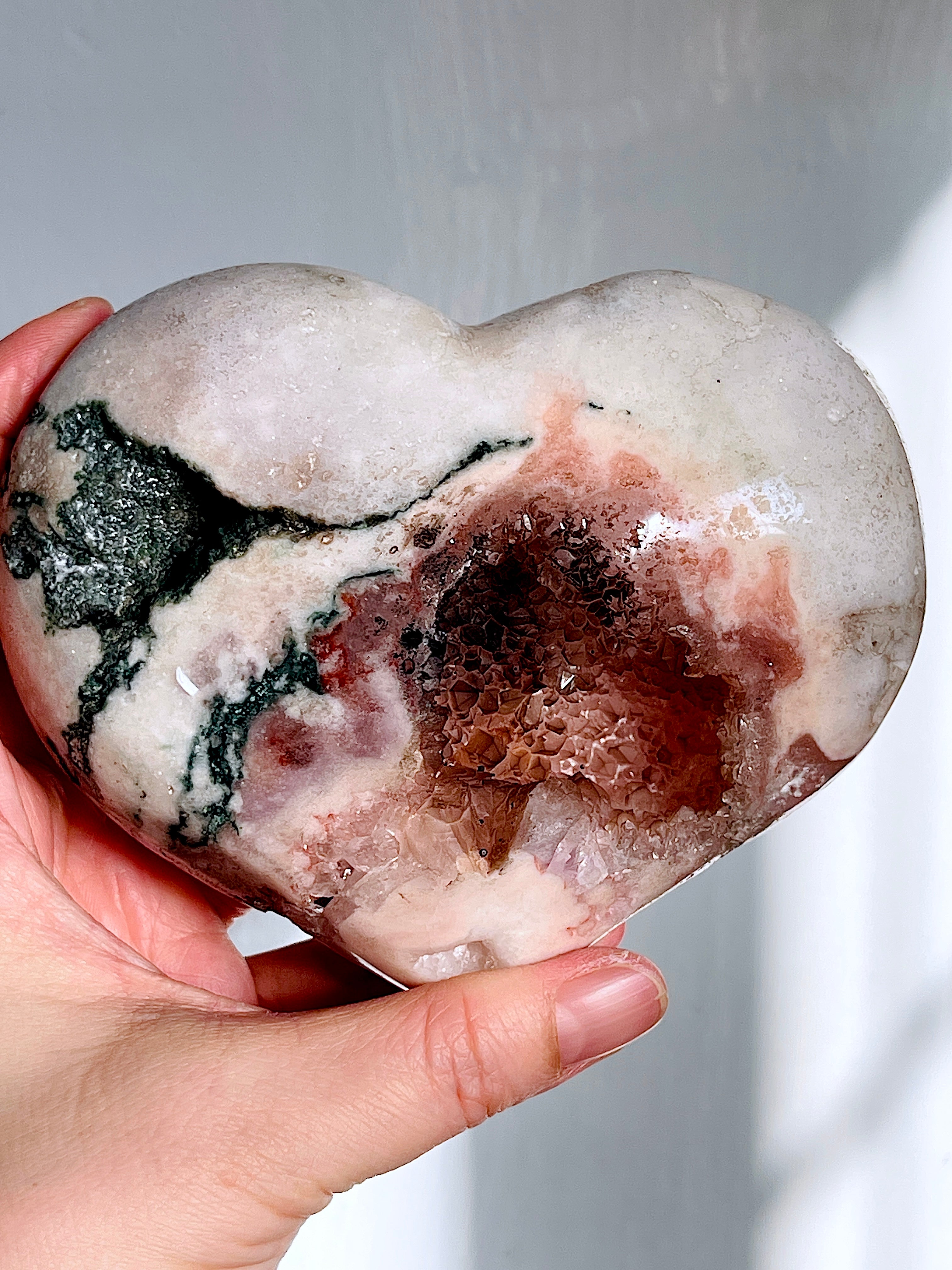 Pink Amethyst Druzy Heart