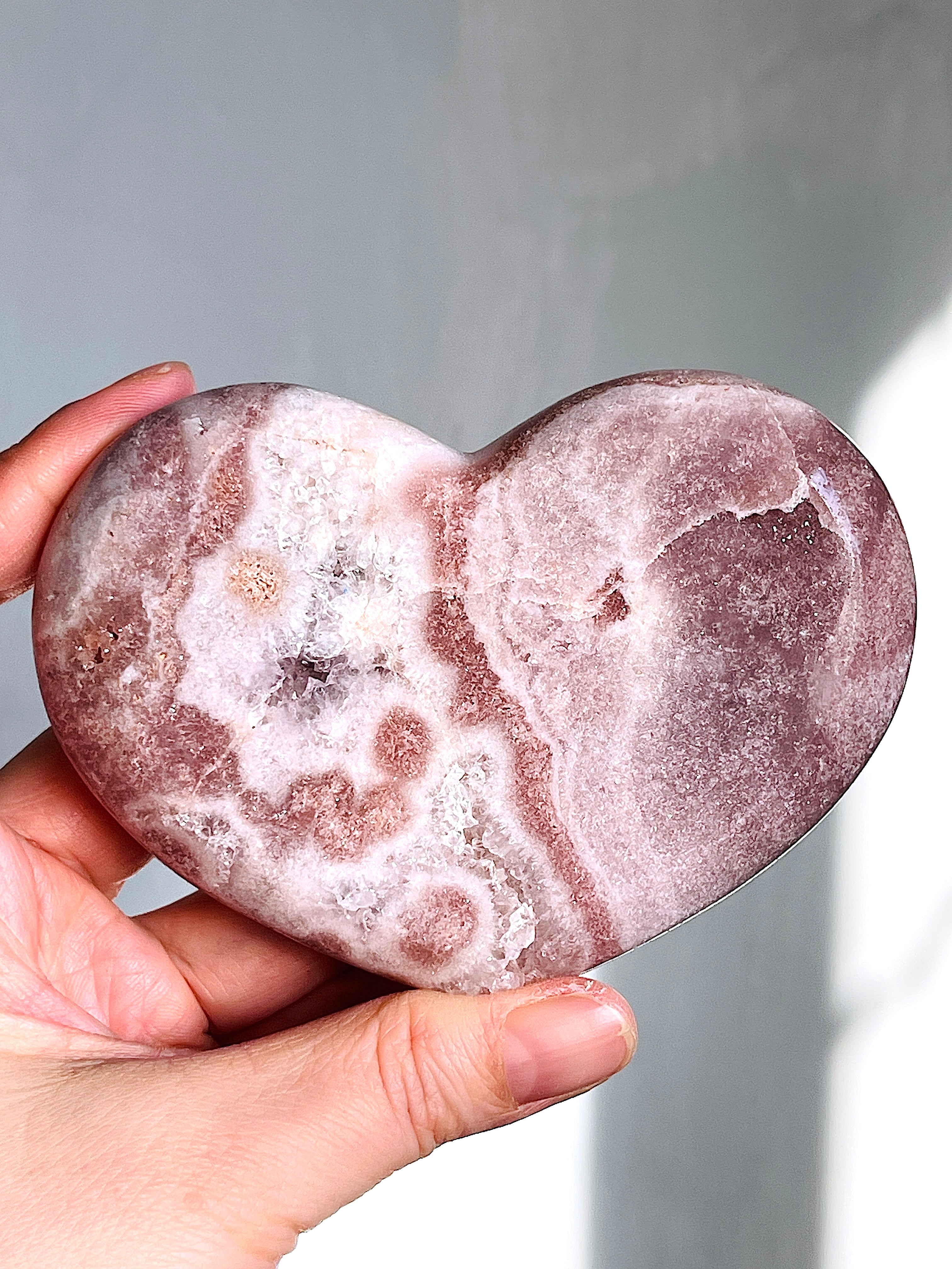 Pink Amethyst Druzy Heart