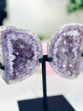 Amethyst Geode Wings on Custom Stand 3