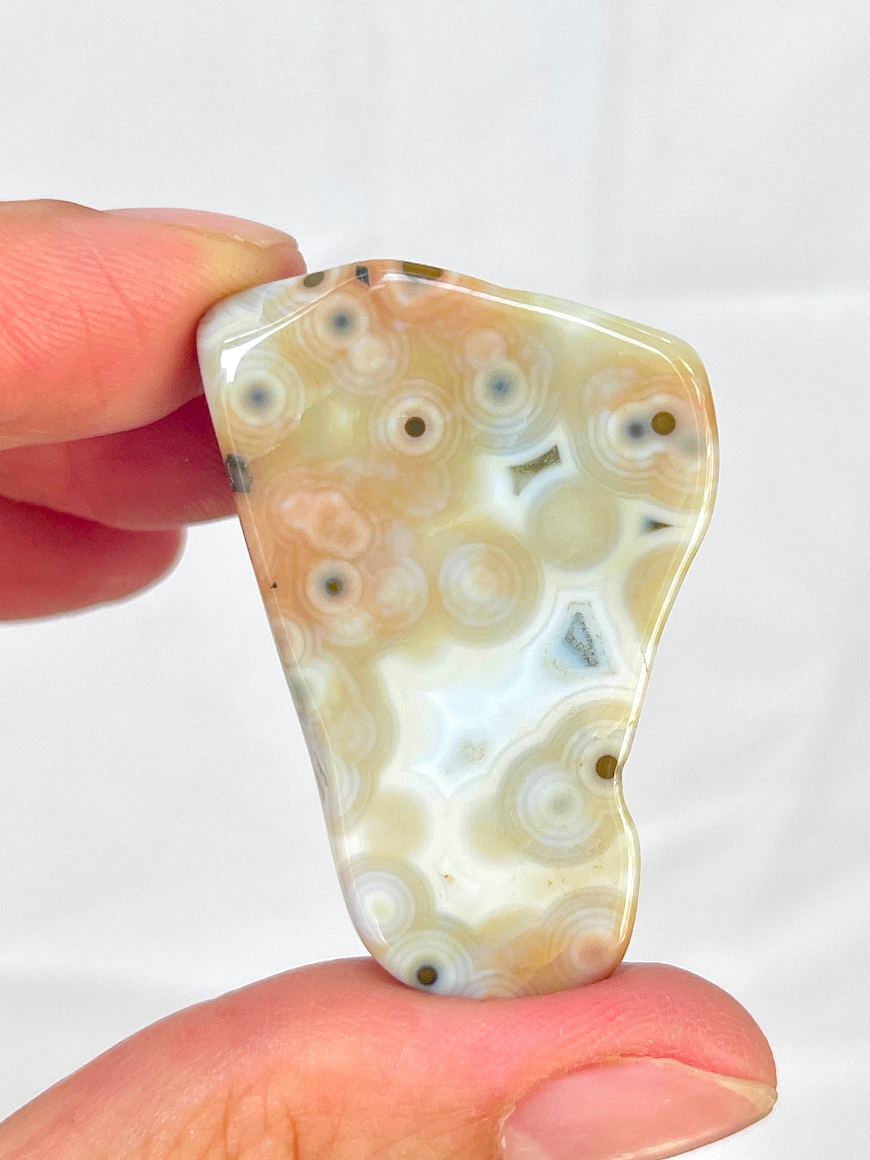 8th Vein Ocean Jasper – Very Rare Old Stock V8 Ocean Jasper, Collectible Orbicular Jasper, Unique Polished Stone, Healing Crystal -12