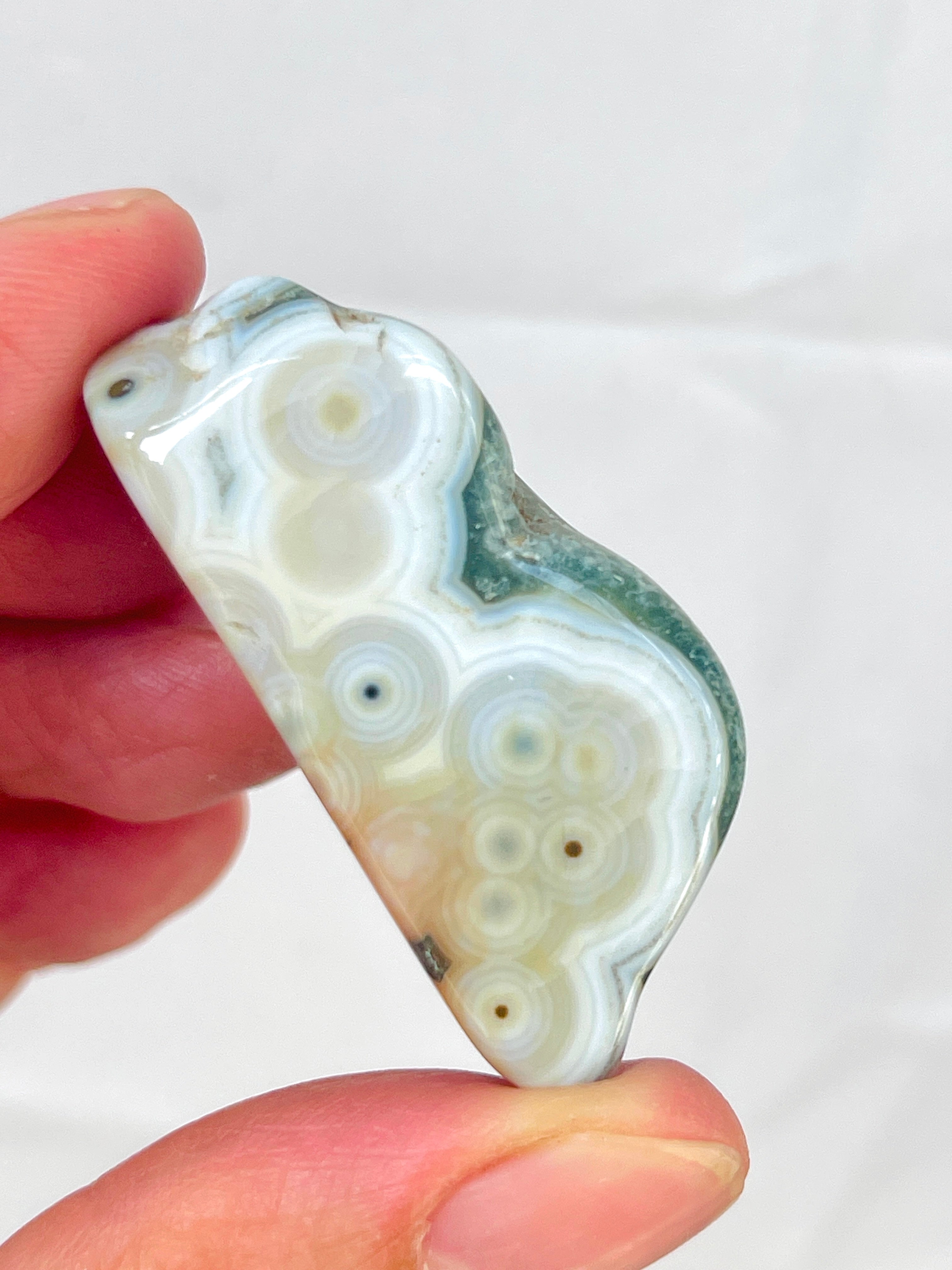 8th Vein Ocean Jasper – Very Rare Old Stock V8 Ocean Jasper, Collectible Orbicular Jasper, Unique Polished Stone, Healing Crystal -12