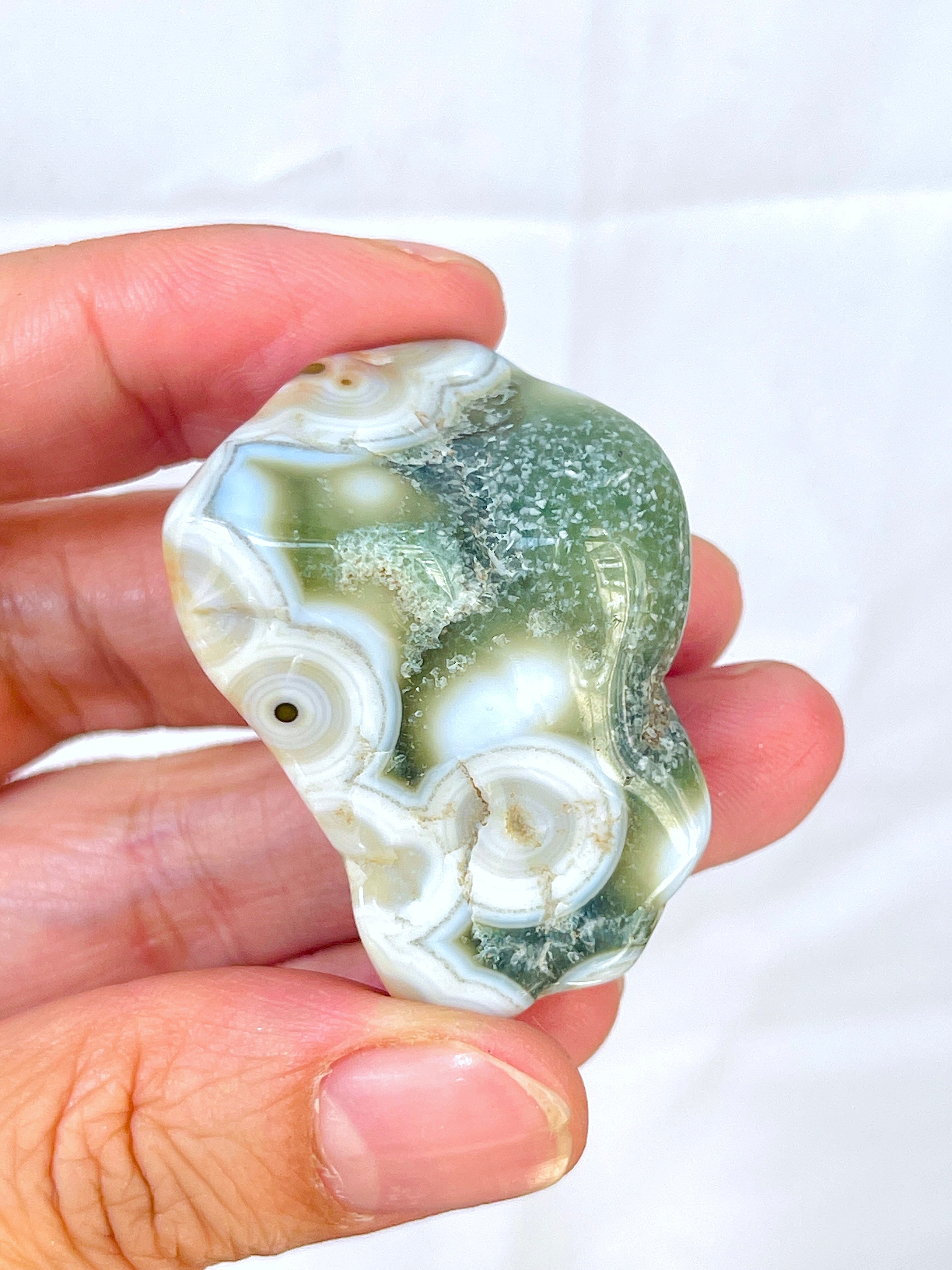 8th Vein Ocean Jasper – Very Rare Old Stock V8 Ocean Jasper, Collectible Orbicular Jasper, Unique Polished Stone, Healing Crystal -12