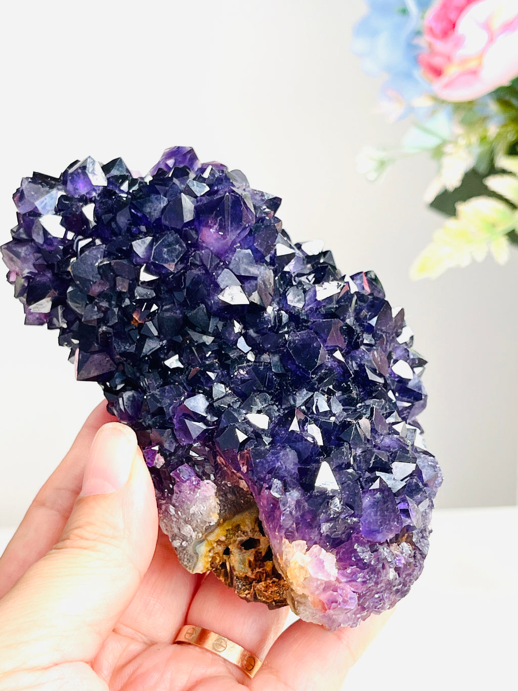 AAAAA+ Quality Uruguay Amethyst Rosette, Grape Jelly Amethyst Pine, Deep Purple Amethyst