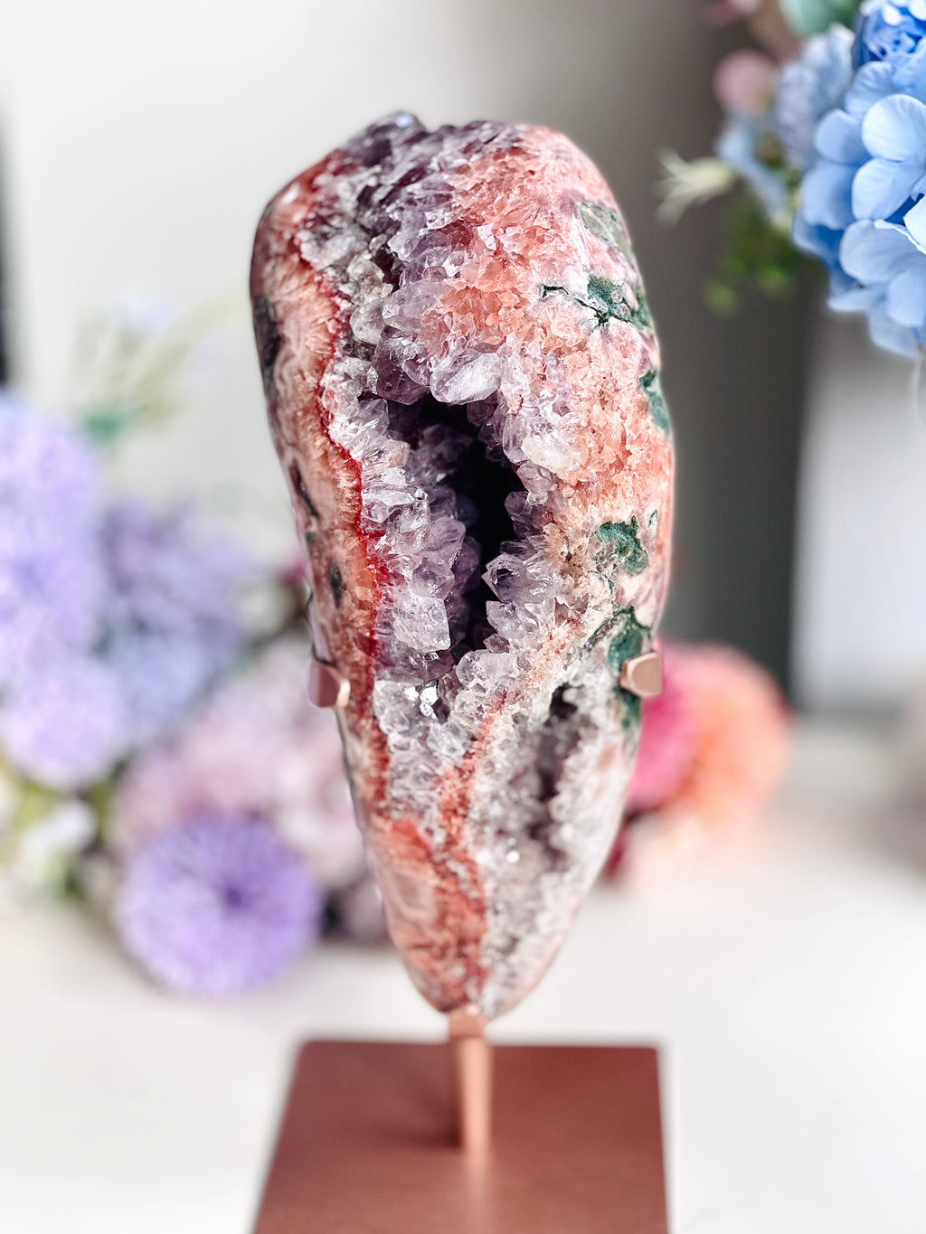 Natural Pink Amethyst Geode Freeform – "The May Bloom" | 4.1kg | Brazil