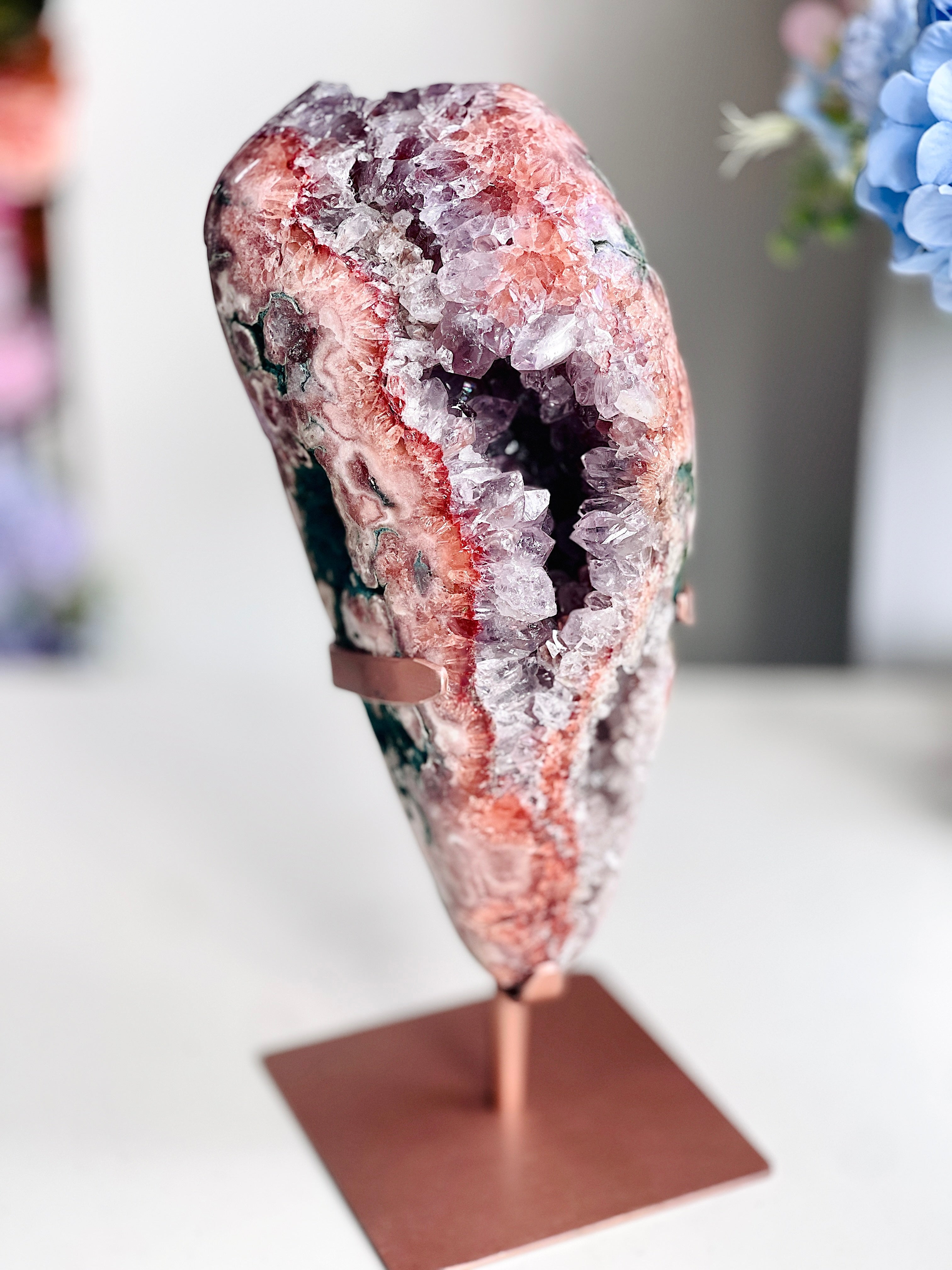 Natural Pink Amethyst Geode Freeform – "The May Bloom" | 4.1kg | Brazil