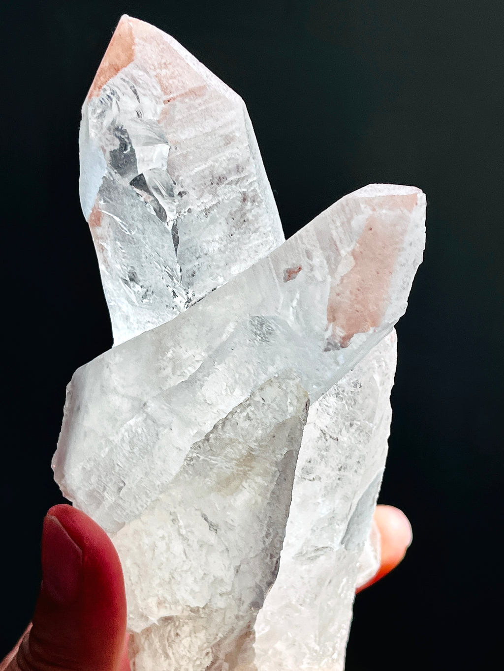 Lemurian Quartz Cluster with Pink Lithium | 448g Rare Statement Crystal