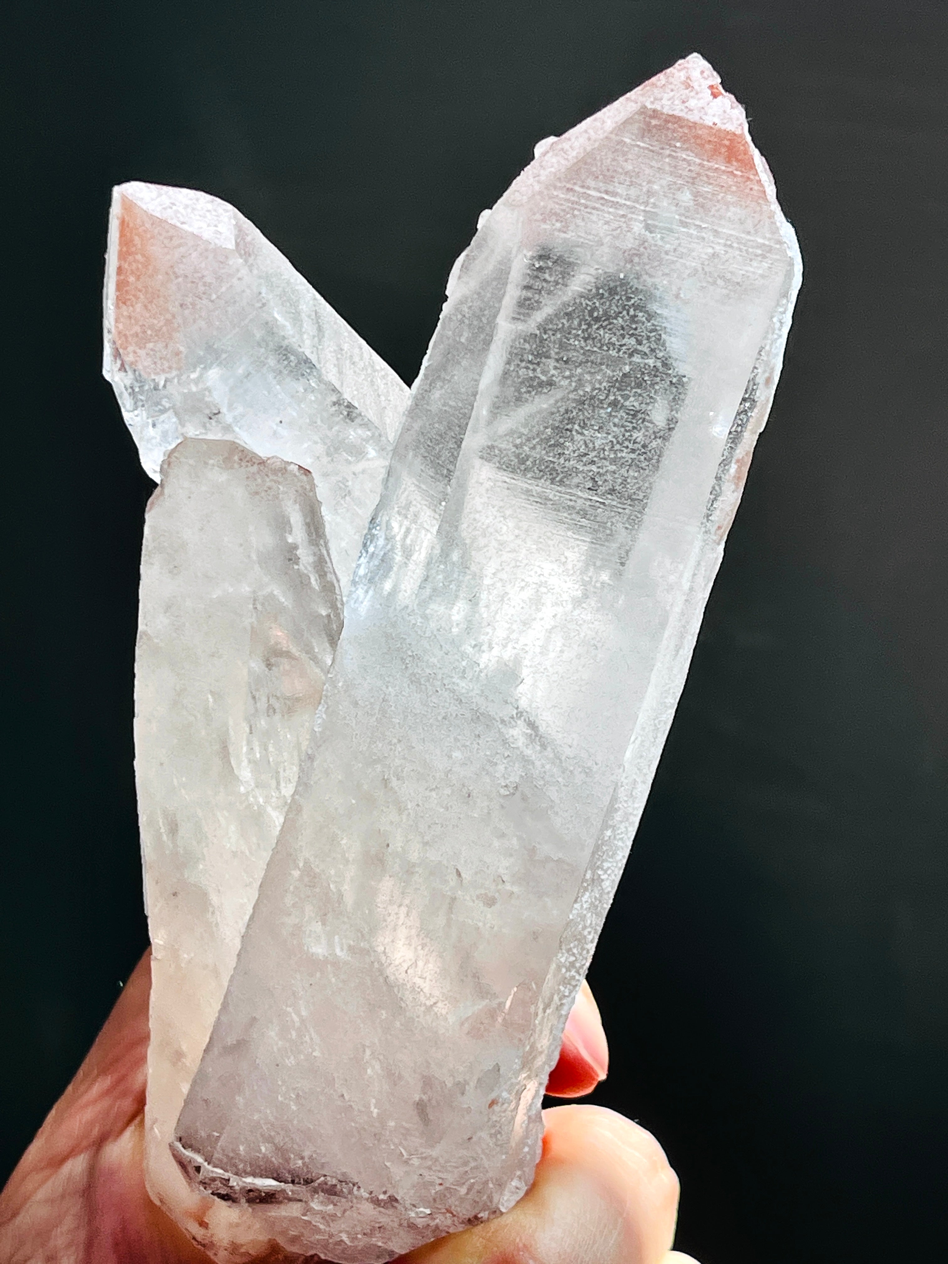 Lemurian Quartz Cluster with Pink Lithium | 448g Rare Statement Crystal