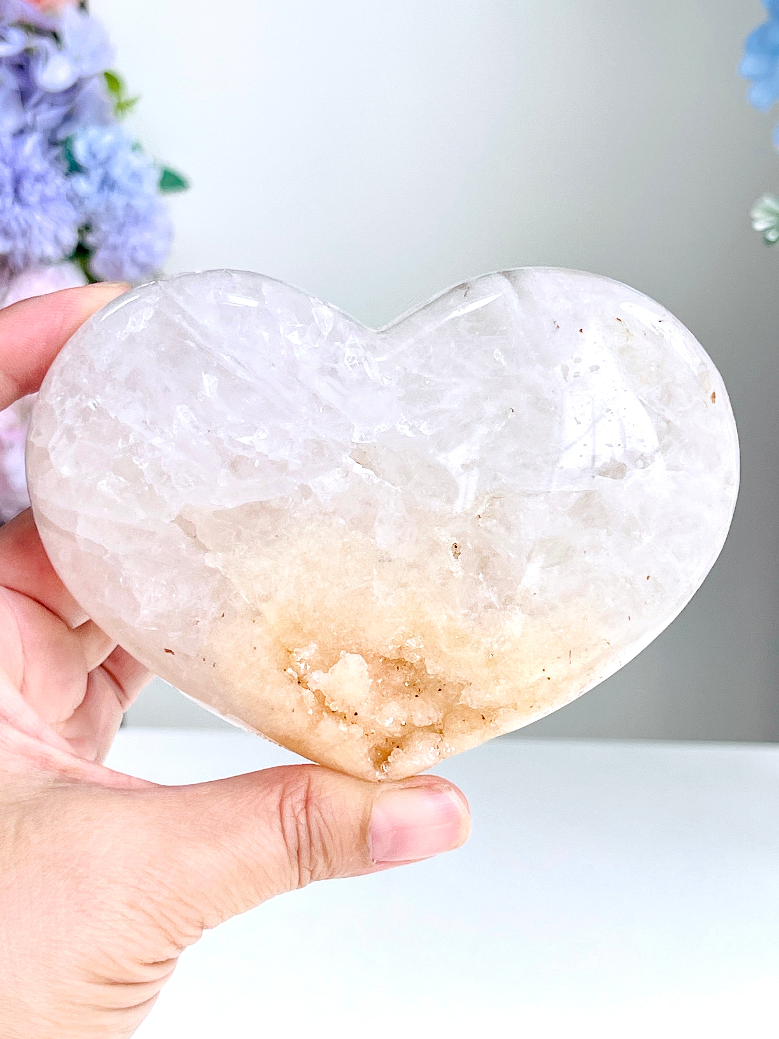 Pink Amethyst Druzy Heart – Natural Healing Crystal, Pink Amethyst Heart for Gift, Meditation, Home Decor B103