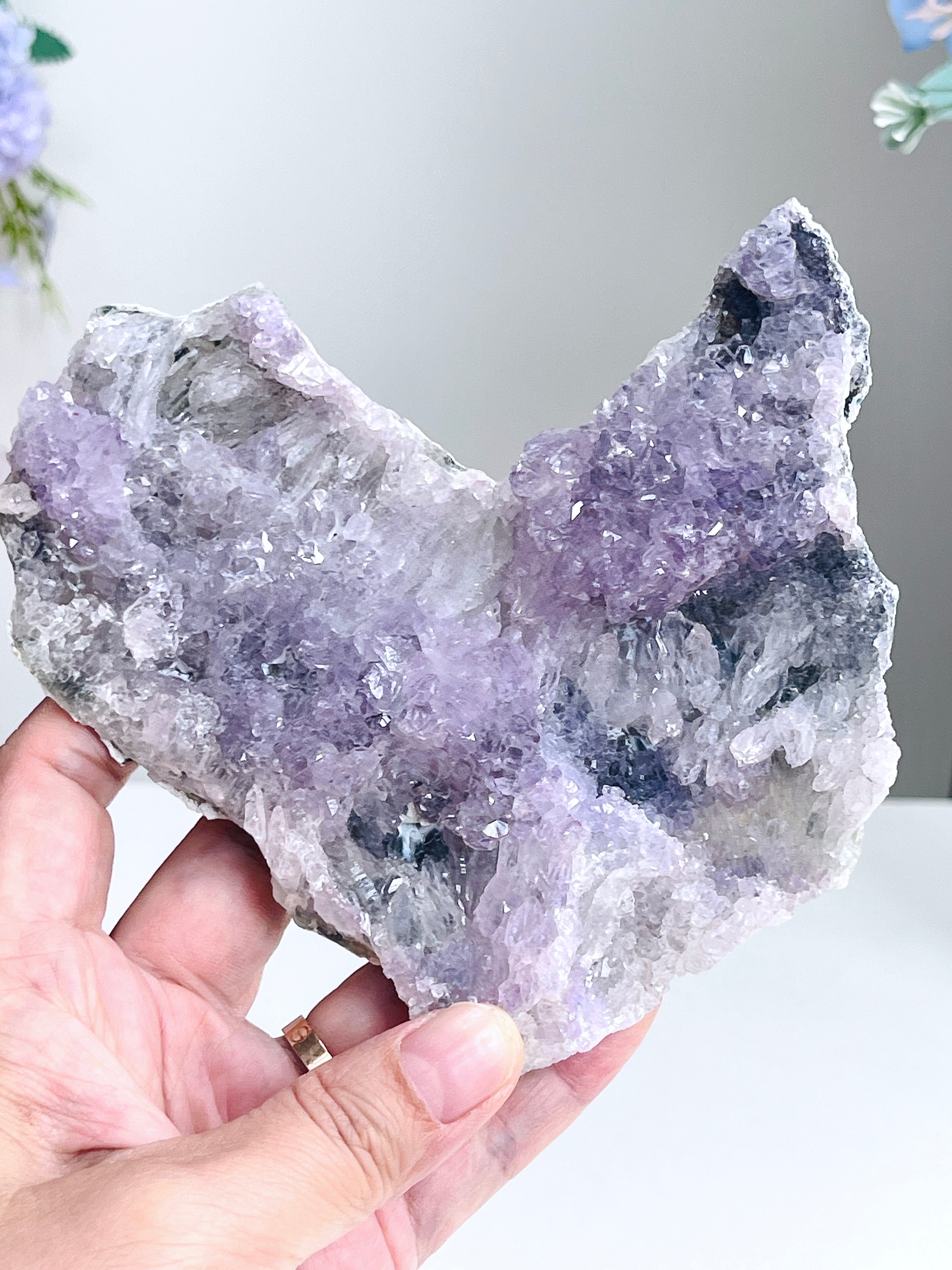 Unique Amethyst Flower Mineral Specimen,  Amethyst Flower, Special Amethyst Flower Specimen, Amethyst Mineral Specimen