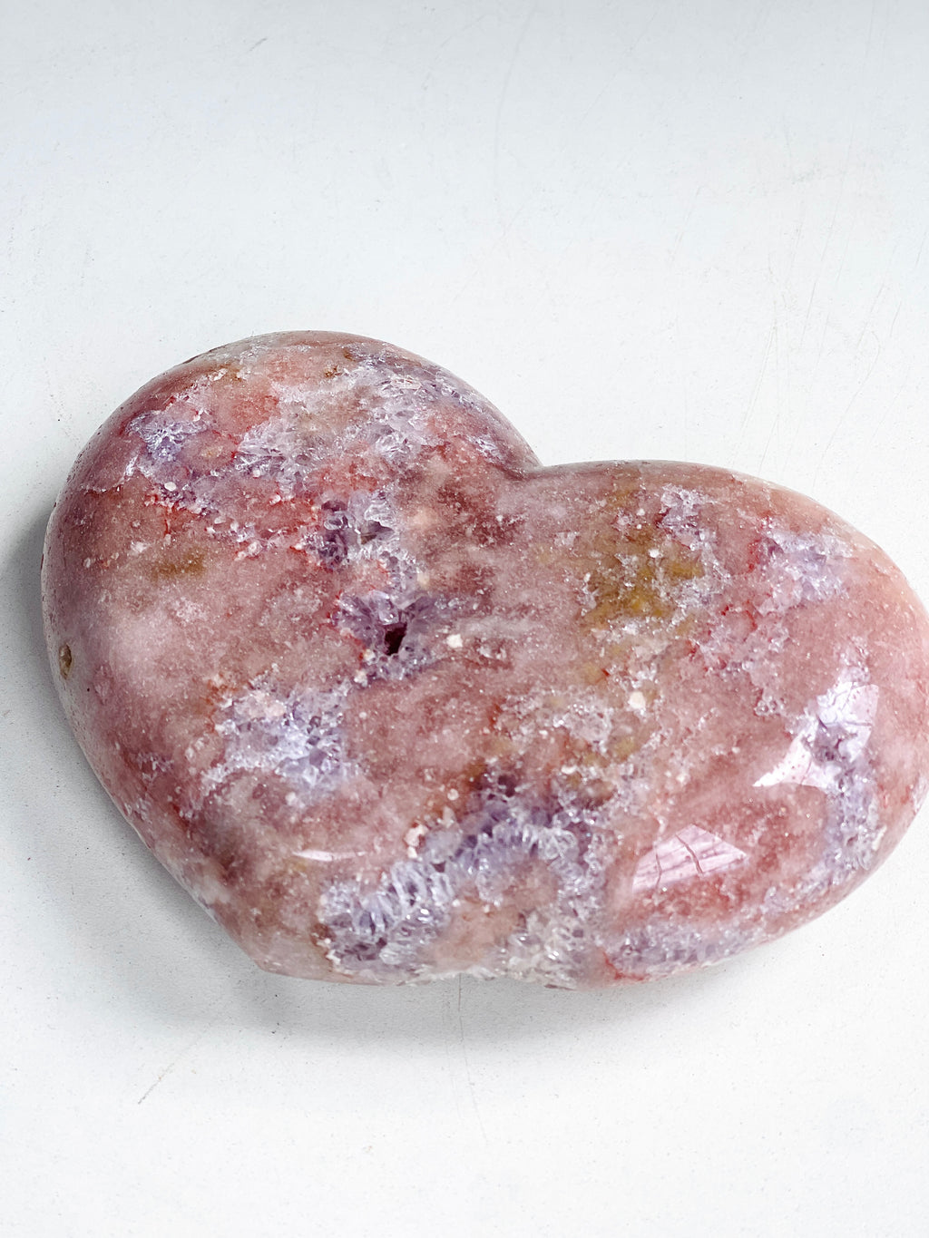 Pink Amethyst Druzy Heart – Natural Healing Crystal, Pink Amethyst Heart for Gift, Meditation, Home Decor B1