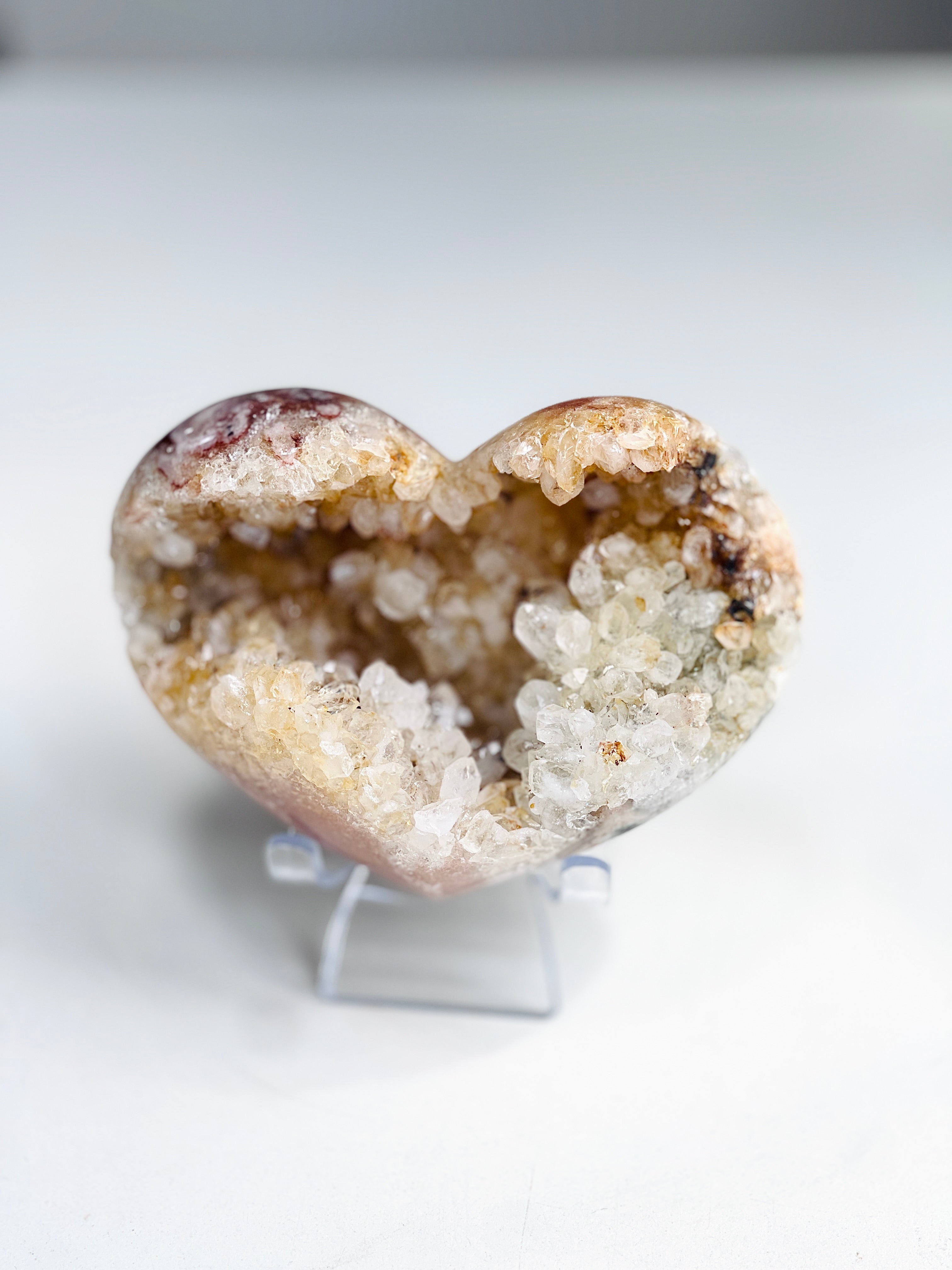 Pink Amethyst Druzy Heart – Natural Healing Crystal, Pink Amethyst Heart for Gift, Meditation, Home Decor B1-10