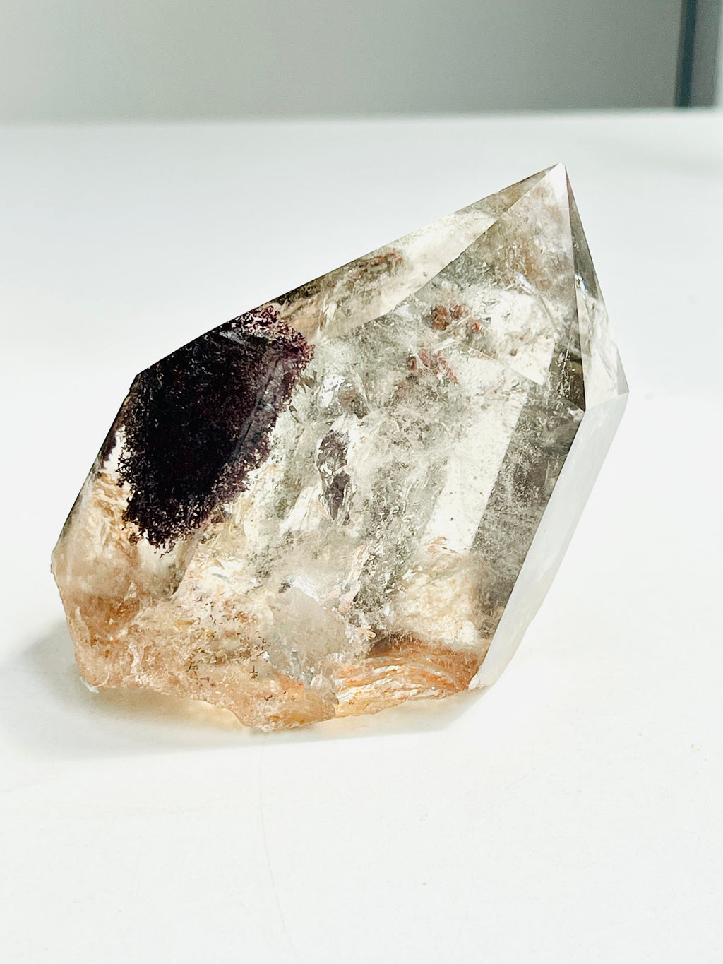 Unique Lodolite Quartz , Natural Brazilian Lodolite Quartz Point, Crystal Gift, Garden Quartz,