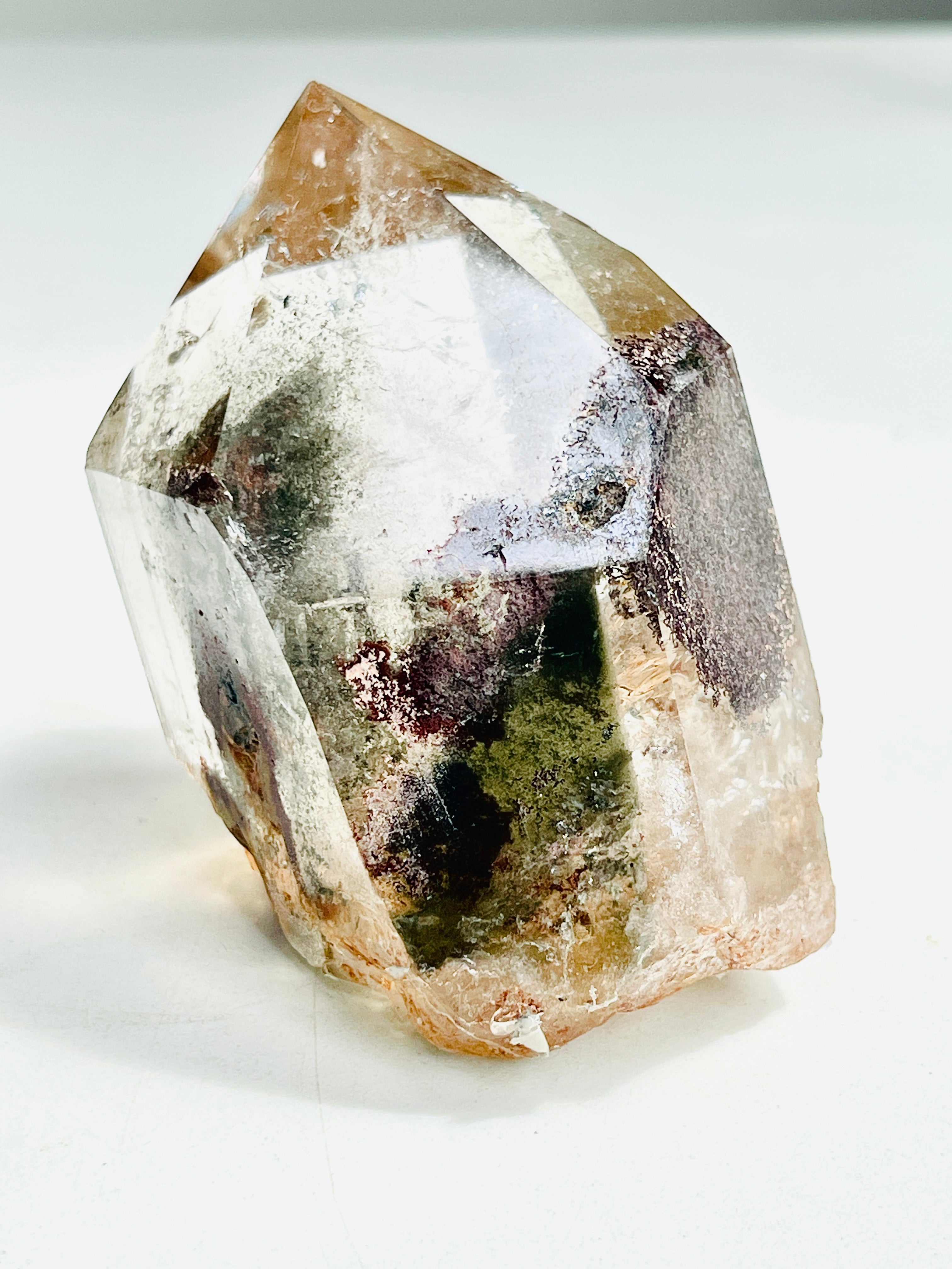 Unique Lodolite Quartz , Natural Brazilian Lodolite Quartz Point, Crystal Gift, Garden Quartz,