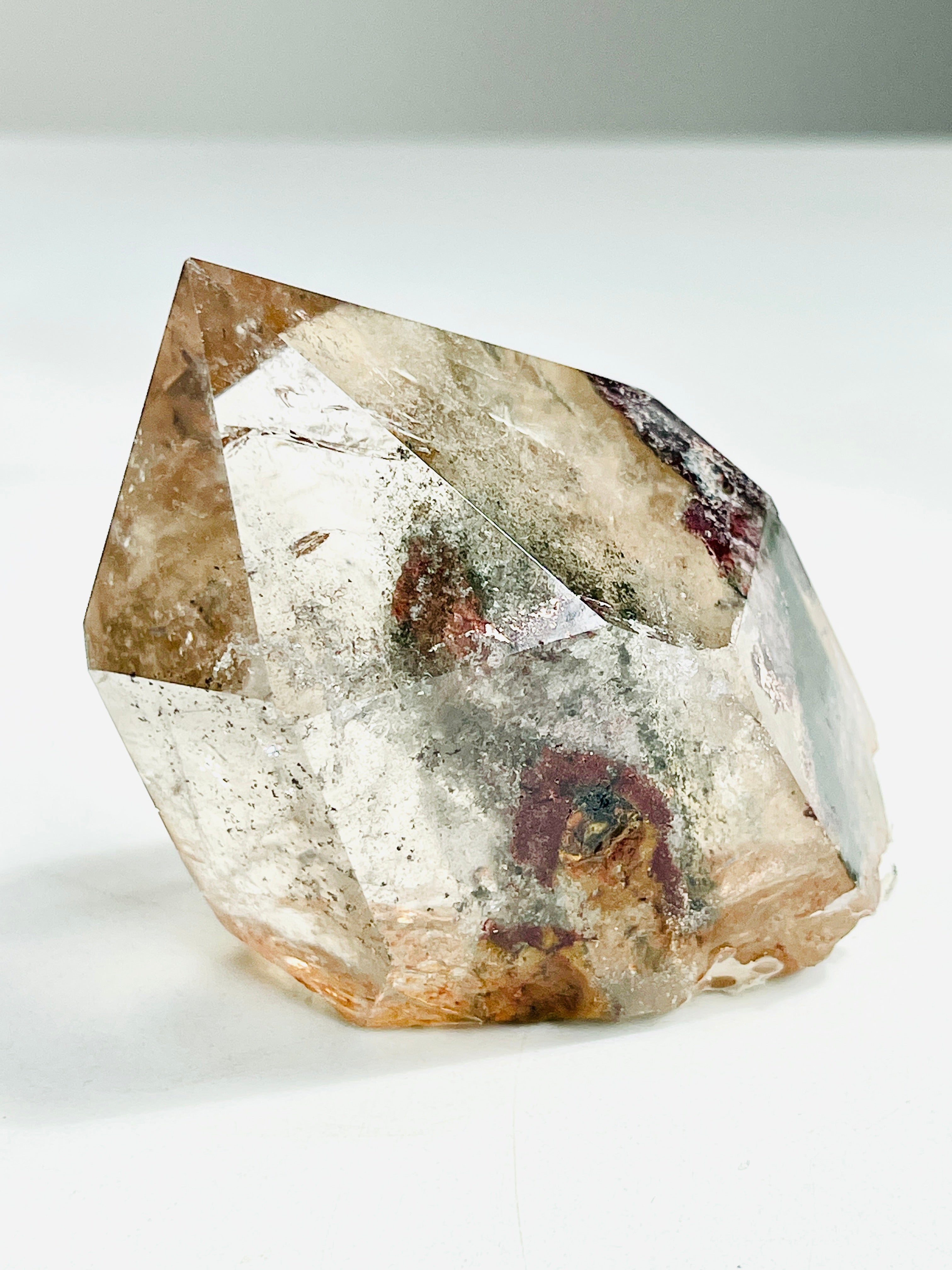 Unique Lodolite Quartz , Natural Brazilian Lodolite Quartz Point, Crystal Gift, Garden Quartz,