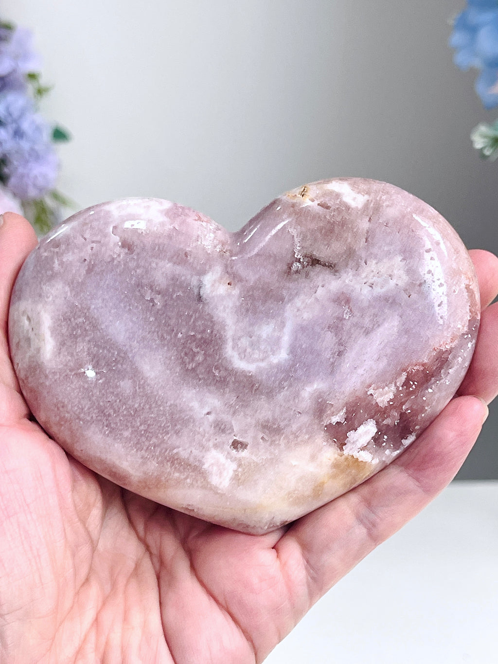 Pink Amethyst Druzy Heart – Natural Healing Crystal, Pink Amethyst Heart for Gift, Meditation, Home Decor B201