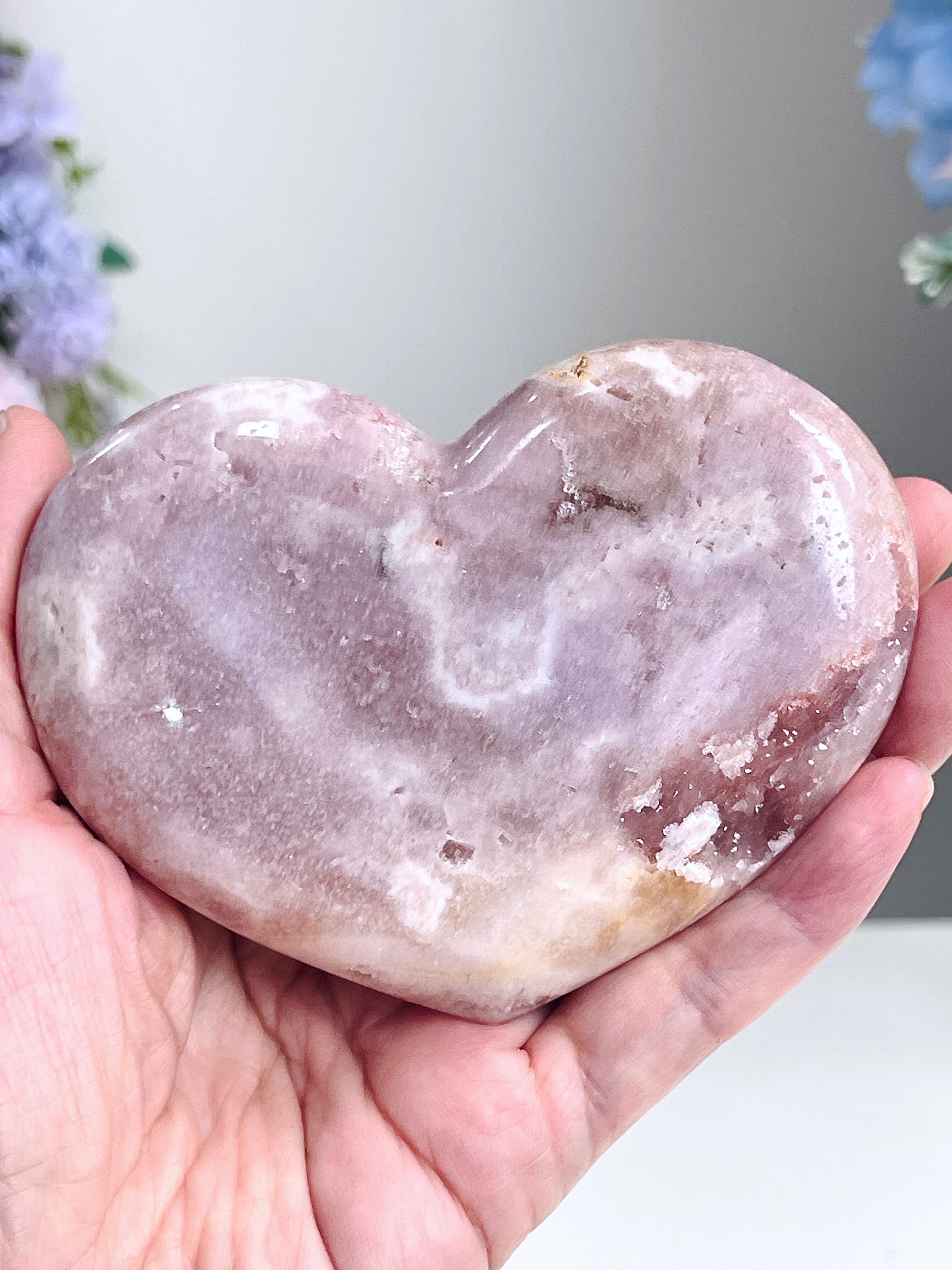 Pink Amethyst Druzy Heart – Natural Healing Crystal, Pink Amethyst Heart for Gift, Meditation, Home Decor B201