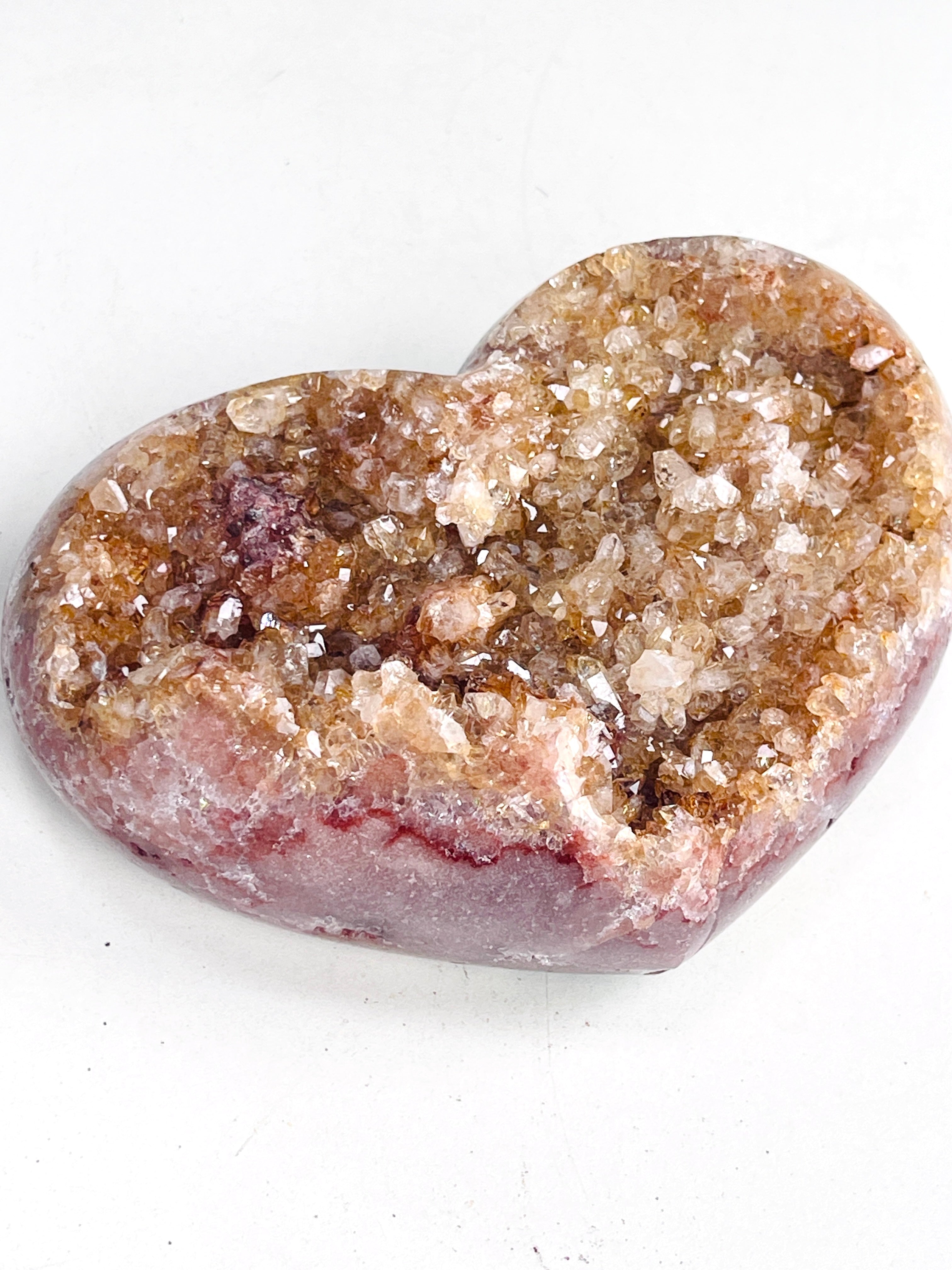 Pink Amethyst Druzy Heart – Natural Healing Crystal, Pink Amethyst Heart for Gift, Meditation, Home Decor B203