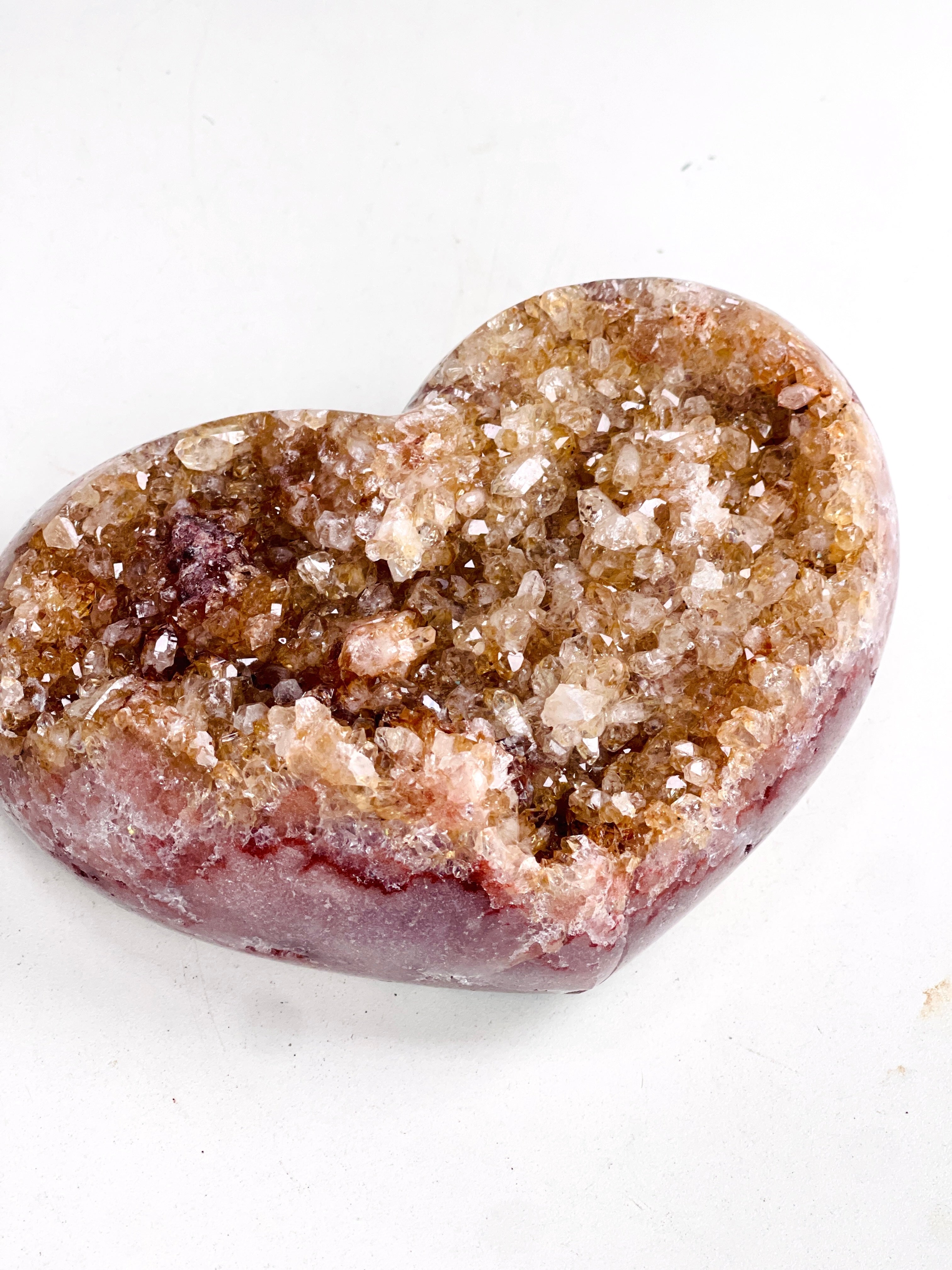 Pink Amethyst Druzy Heart – Natural Healing Crystal, Pink Amethyst Heart for Gift, Meditation, Home Decor B203