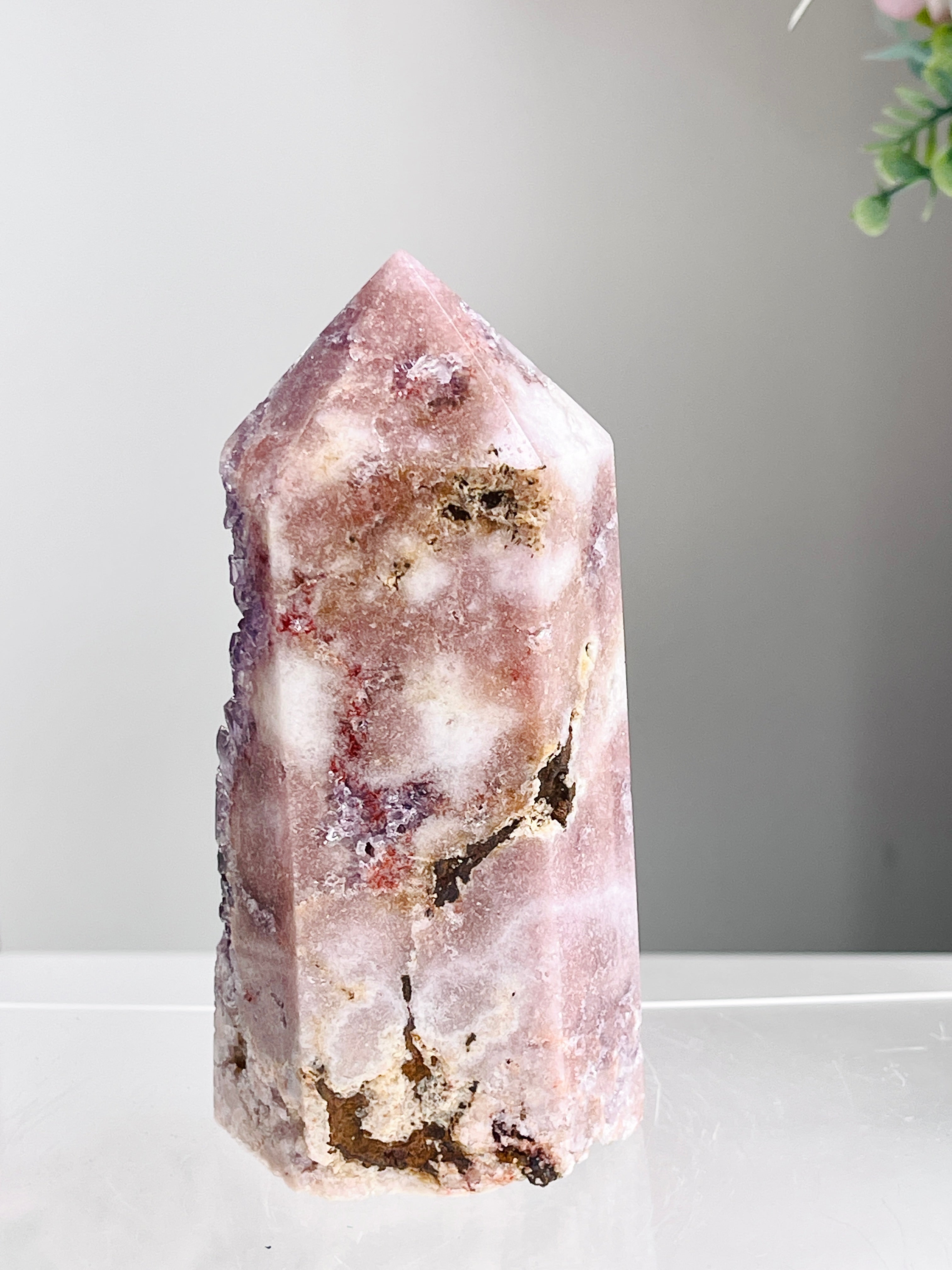 Pink Amethyst Tower with Purple Amethyst Druzy Cave | 575g Statement Crystal