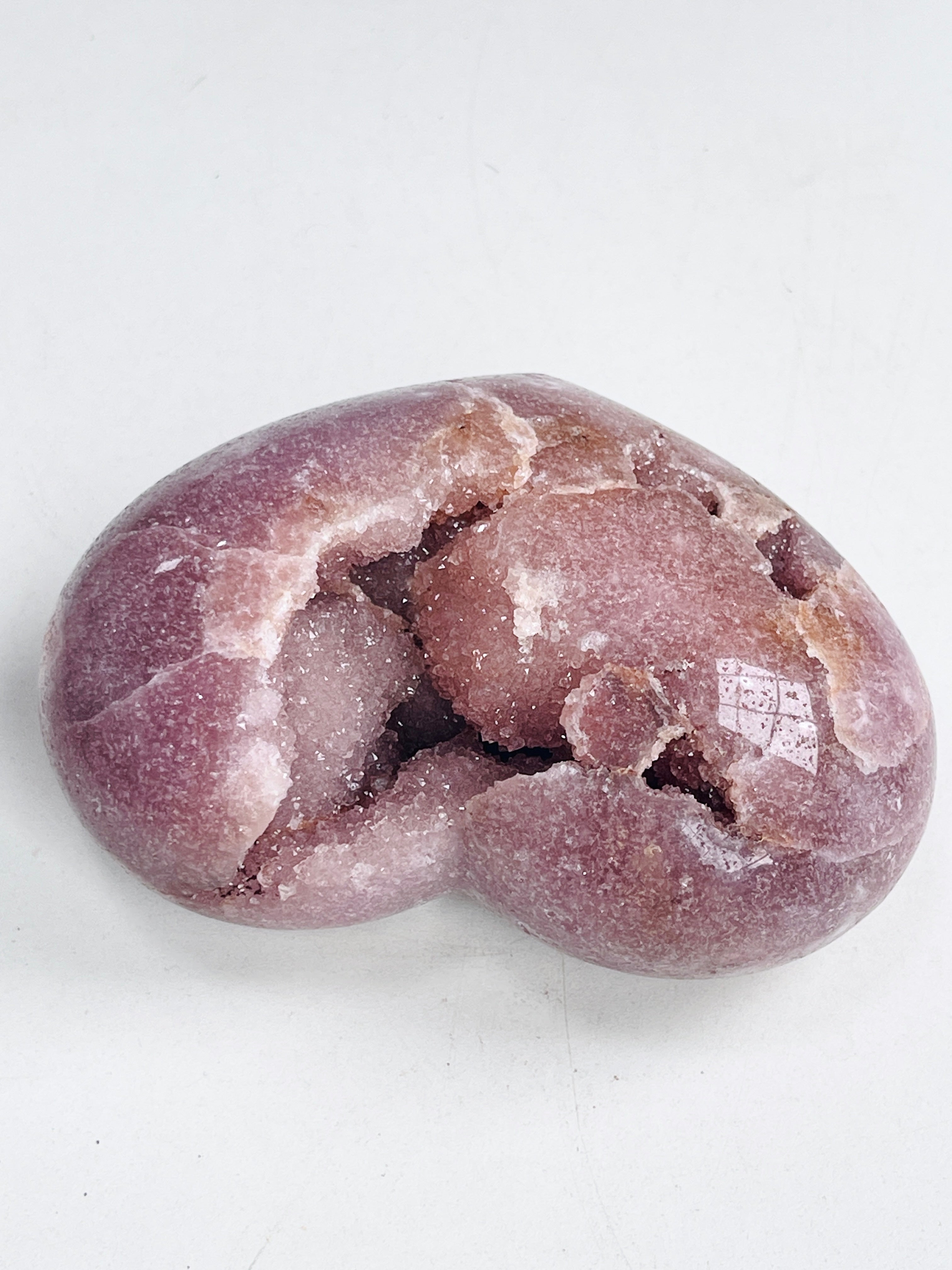 Pink Amethyst Druzy Heart – 642g Natural Healing Crystal, Pink Amethyst Heart for Gift, Meditation, Home Decor B204