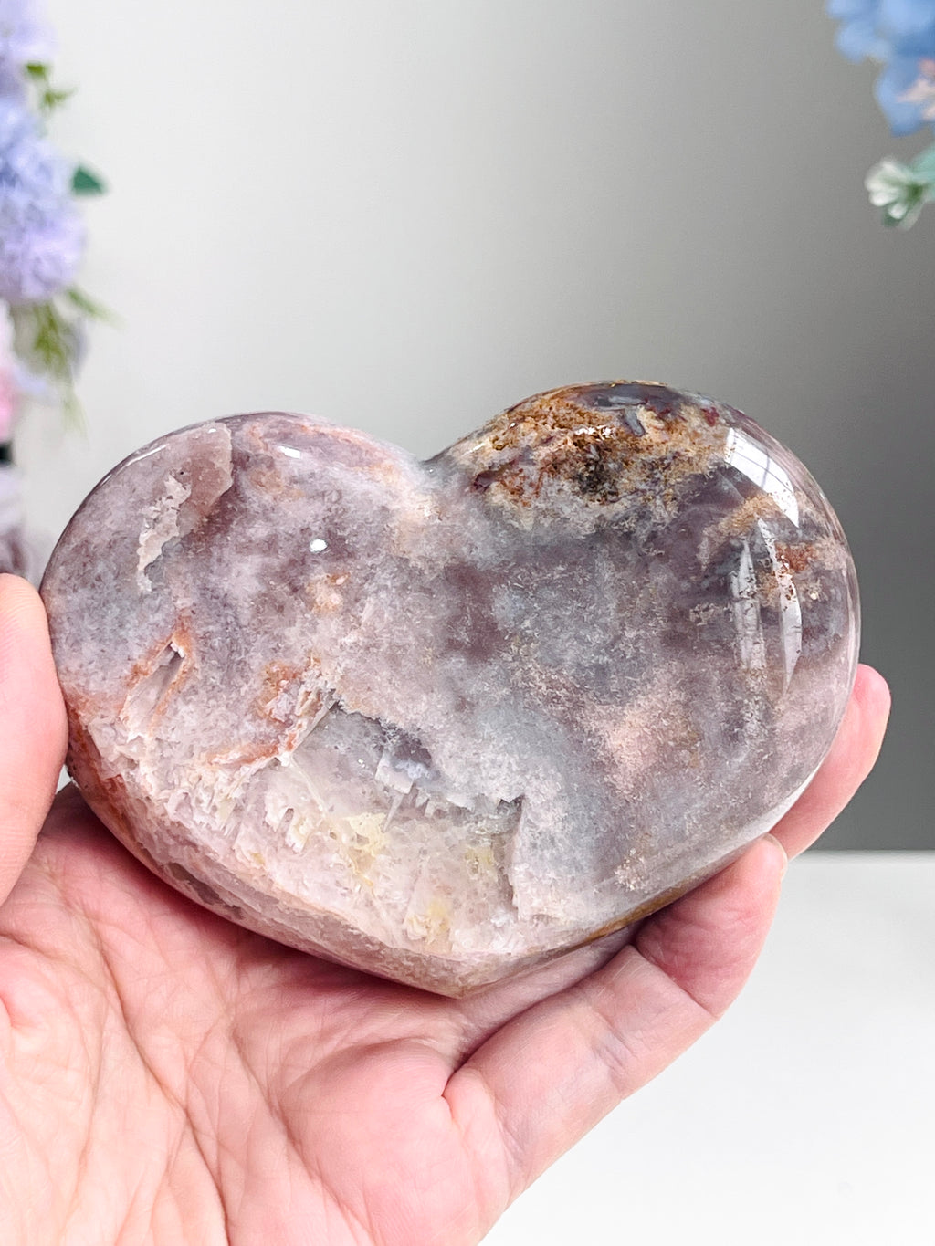 Pink Amethyst Druzy Heart – 316g Natural Healing Crystal, Pink Amethyst Heart for Gift, Meditation, Home Decor B205