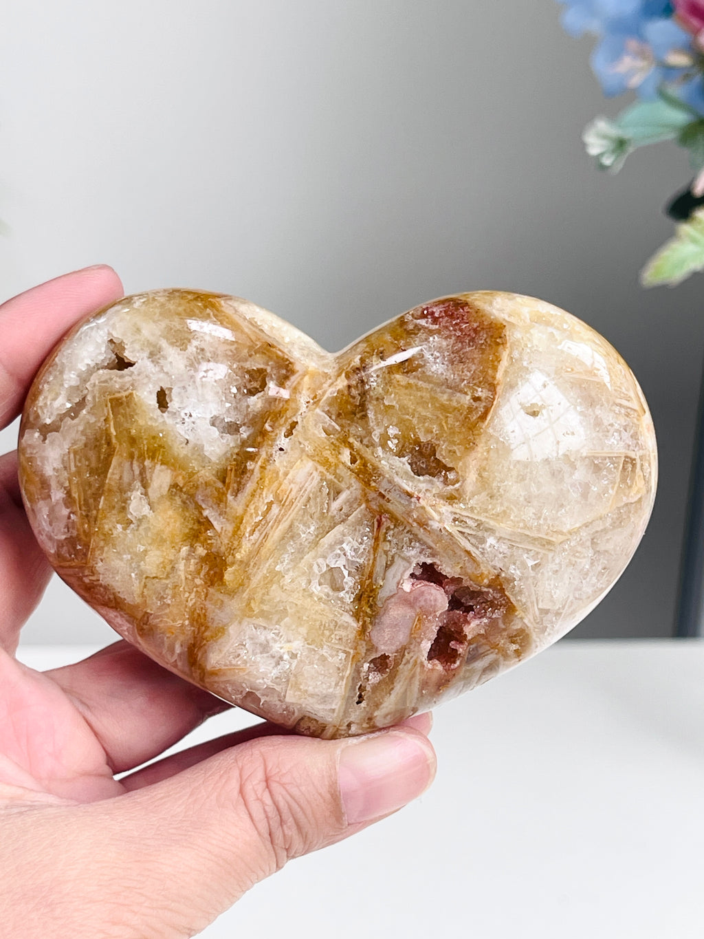 Pink Amethyst Druzy Heart – 289g Natural Healing Crystal, Pink Amethyst Heart for Gift, Meditation, Home Decor B206