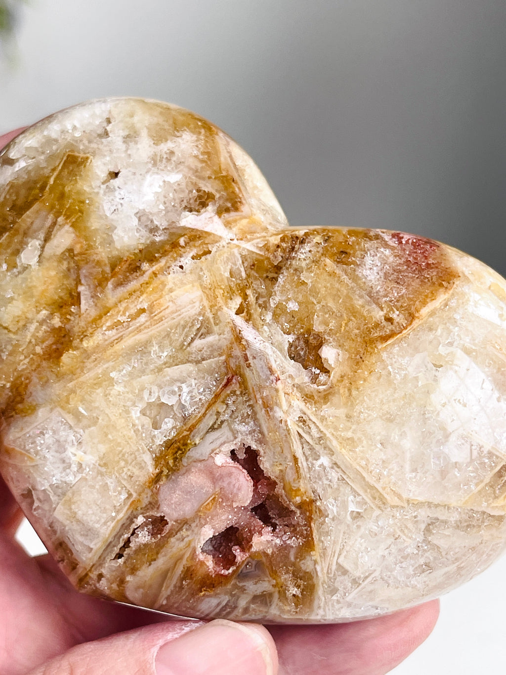 Pink Amethyst Druzy Heart – 289g Natural Healing Crystal, Pink Amethyst Heart for Gift, Meditation, Home Decor B206