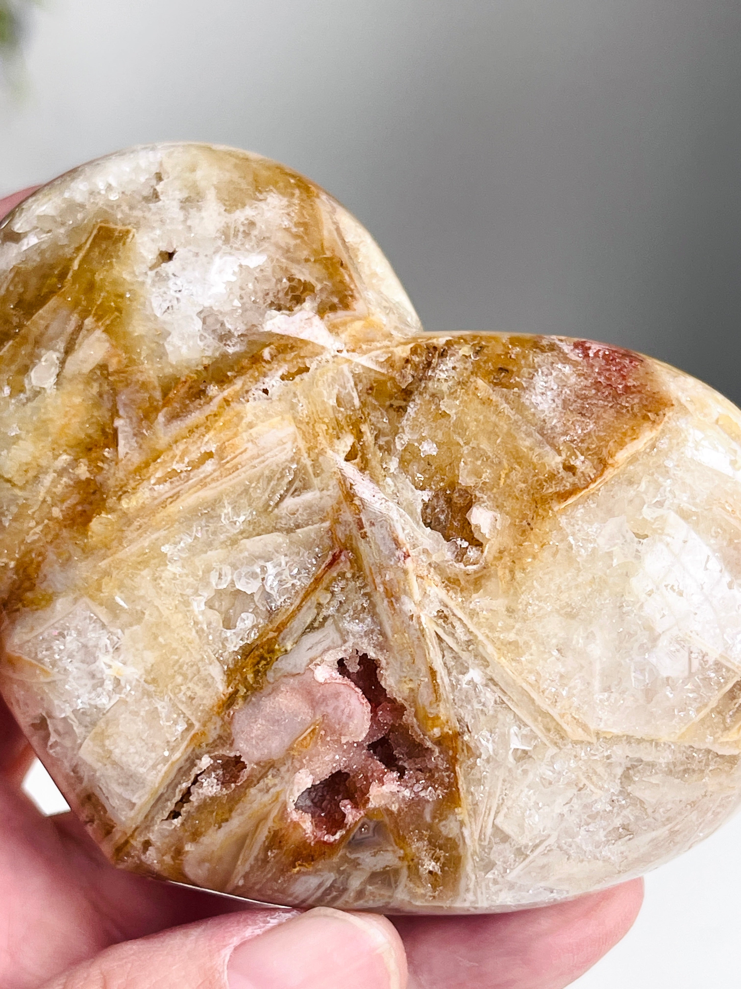 Pink Amethyst Druzy Heart – 289g Natural Healing Crystal, Pink Amethyst Heart for Gift, Meditation, Home Decor B206