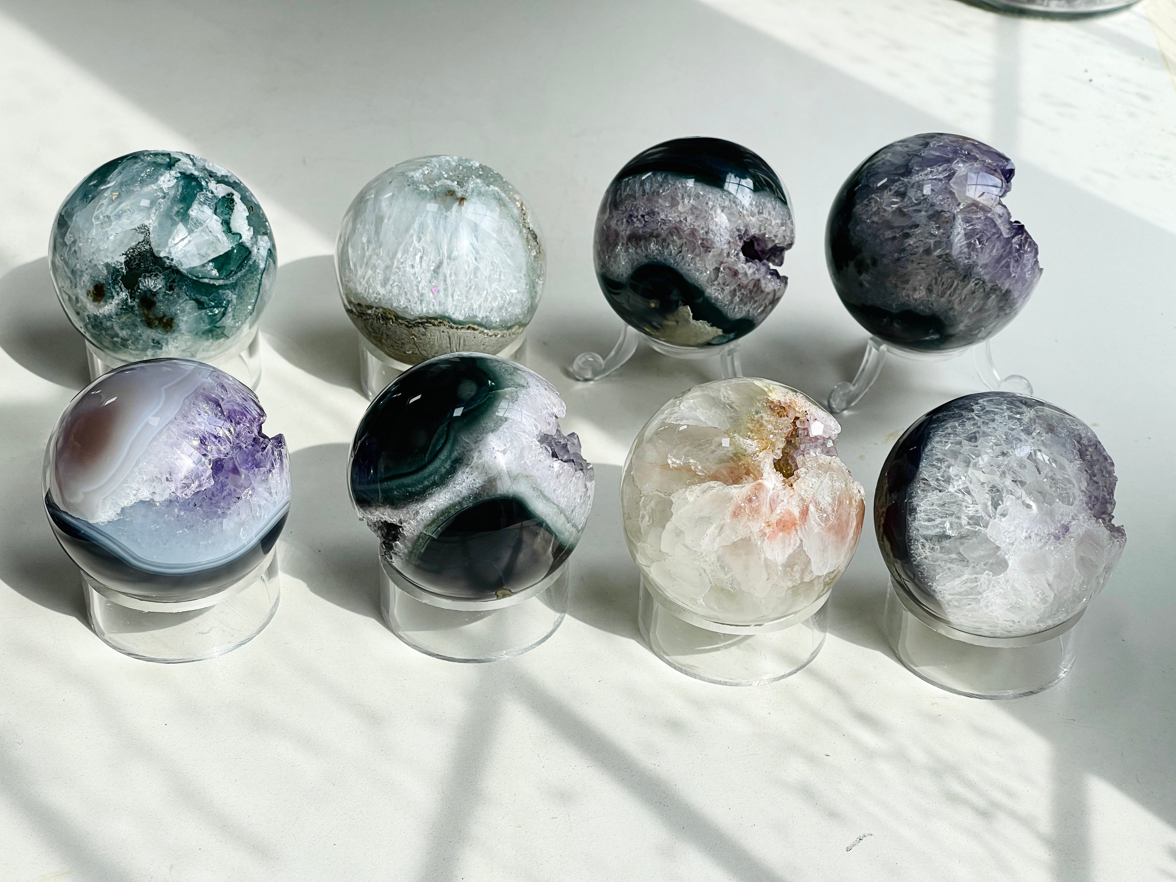 Amethyst Sphere | Rainbow Druzy Crystal Ball – Ethically Sourced from Uruguay