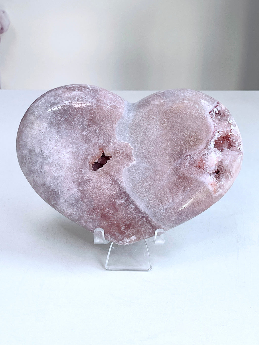 Pink Amethyst Druzy Heart – 623g Natural Healing Crystal, Pink Amethyst Heart for Gift, Meditation, Home Decor B209