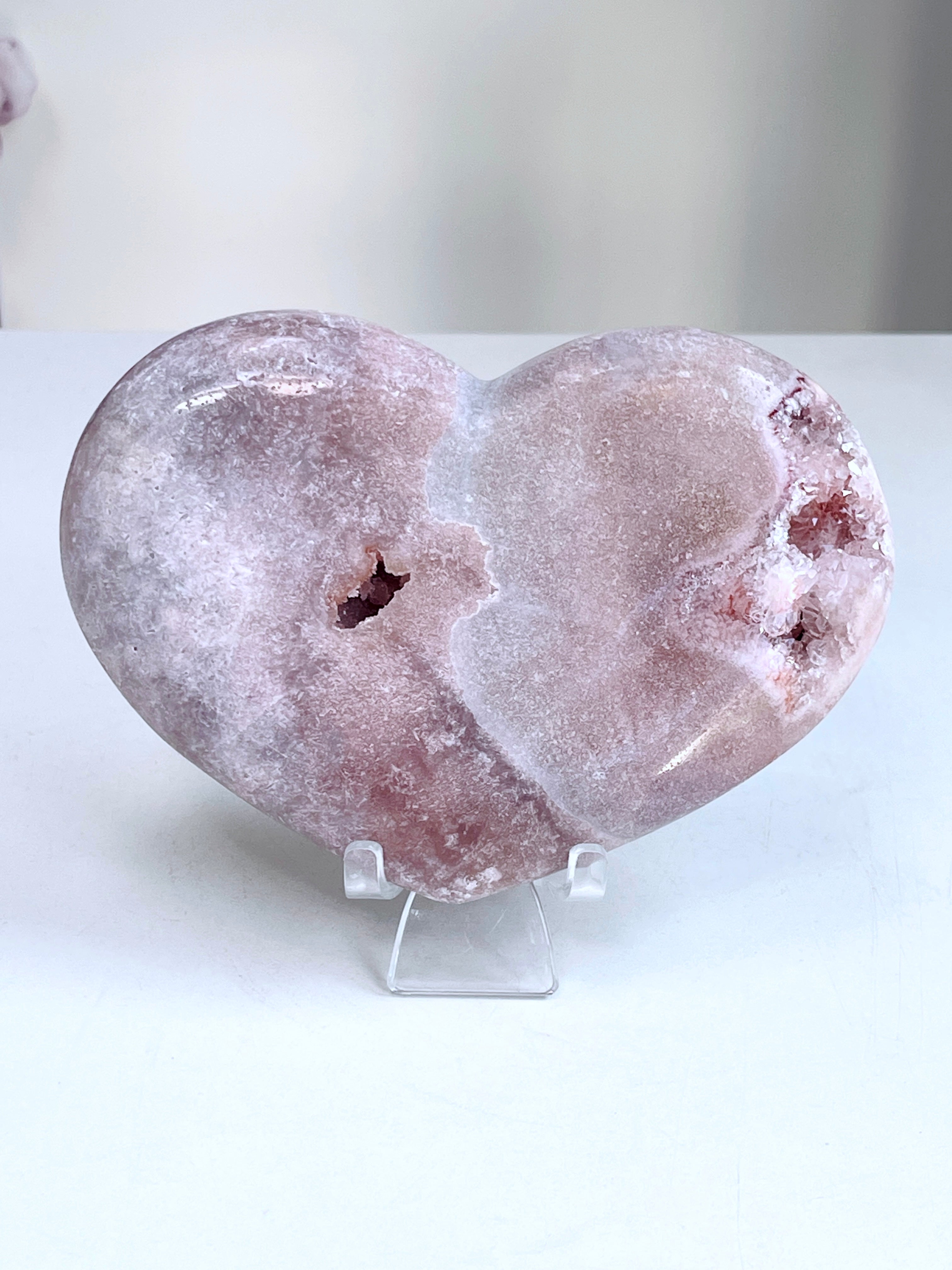 Pink Amethyst Druzy Heart – 623g Natural Healing Crystal, Pink Amethyst Heart for Gift, Meditation, Home Decor B209