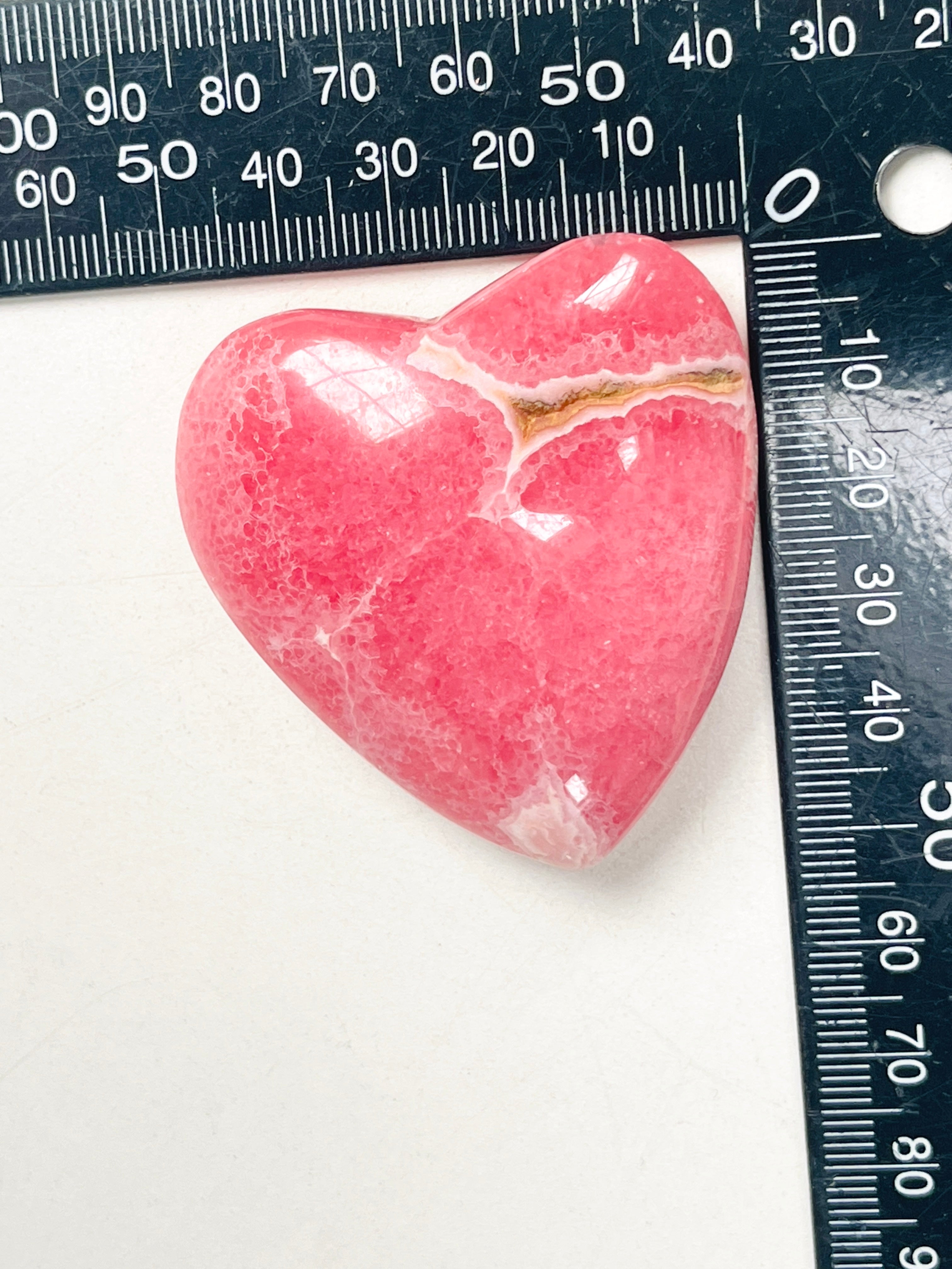 Natural Rhodochrosite heart, 50m Argentina Banded Rhodochrosite heart , Top Grade Rhodochrosite from Argentina, Pink Rhodochrosite
