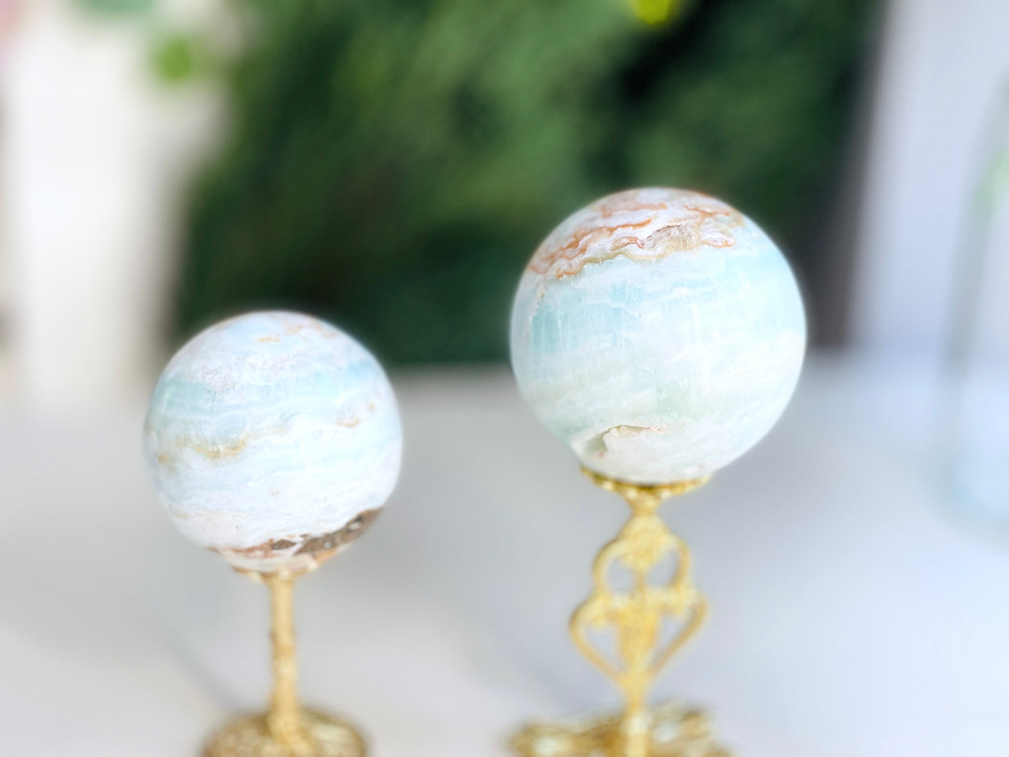 Blue Caribbean Calcite Spheres