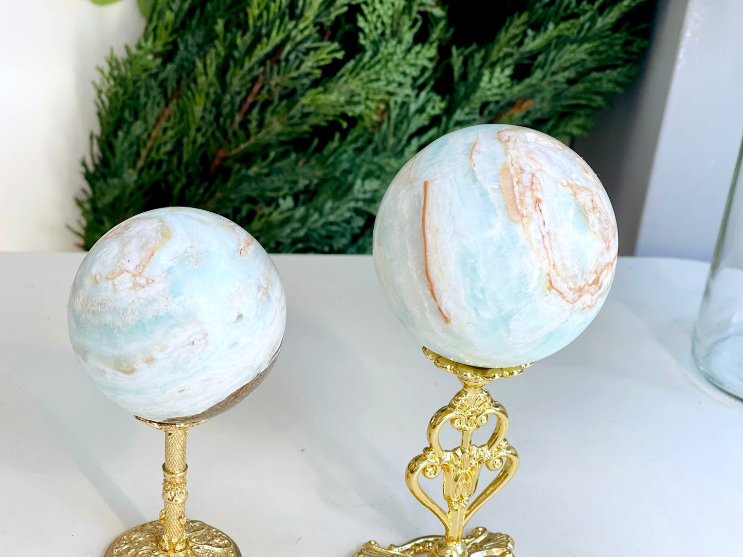 Blue Caribbean Calcite Spheres