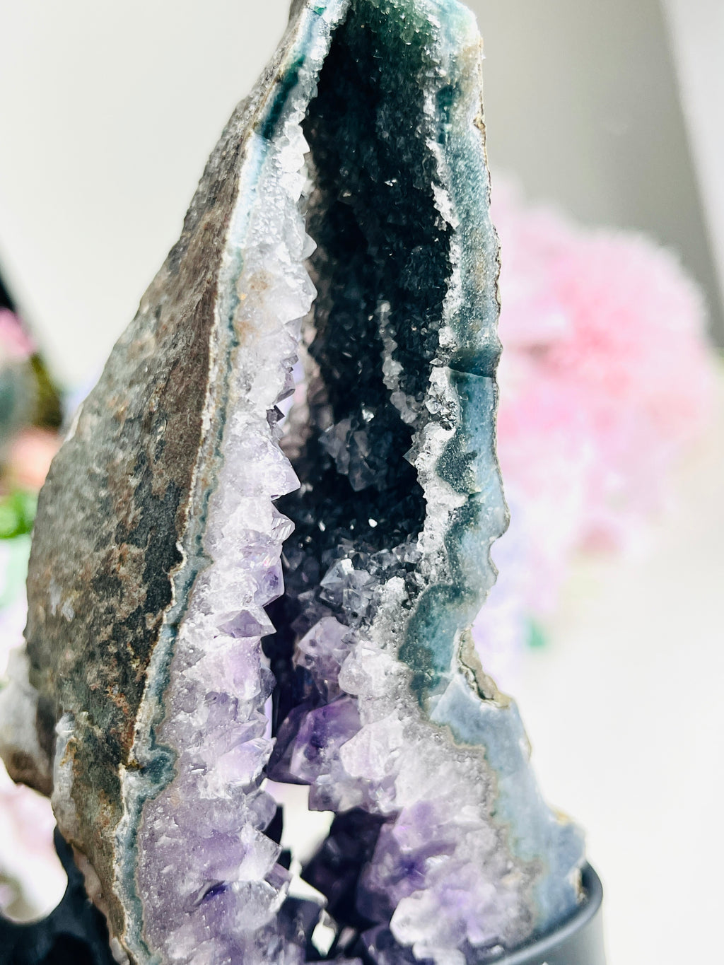 Amethyst Geode Wings on Custom Stand 2