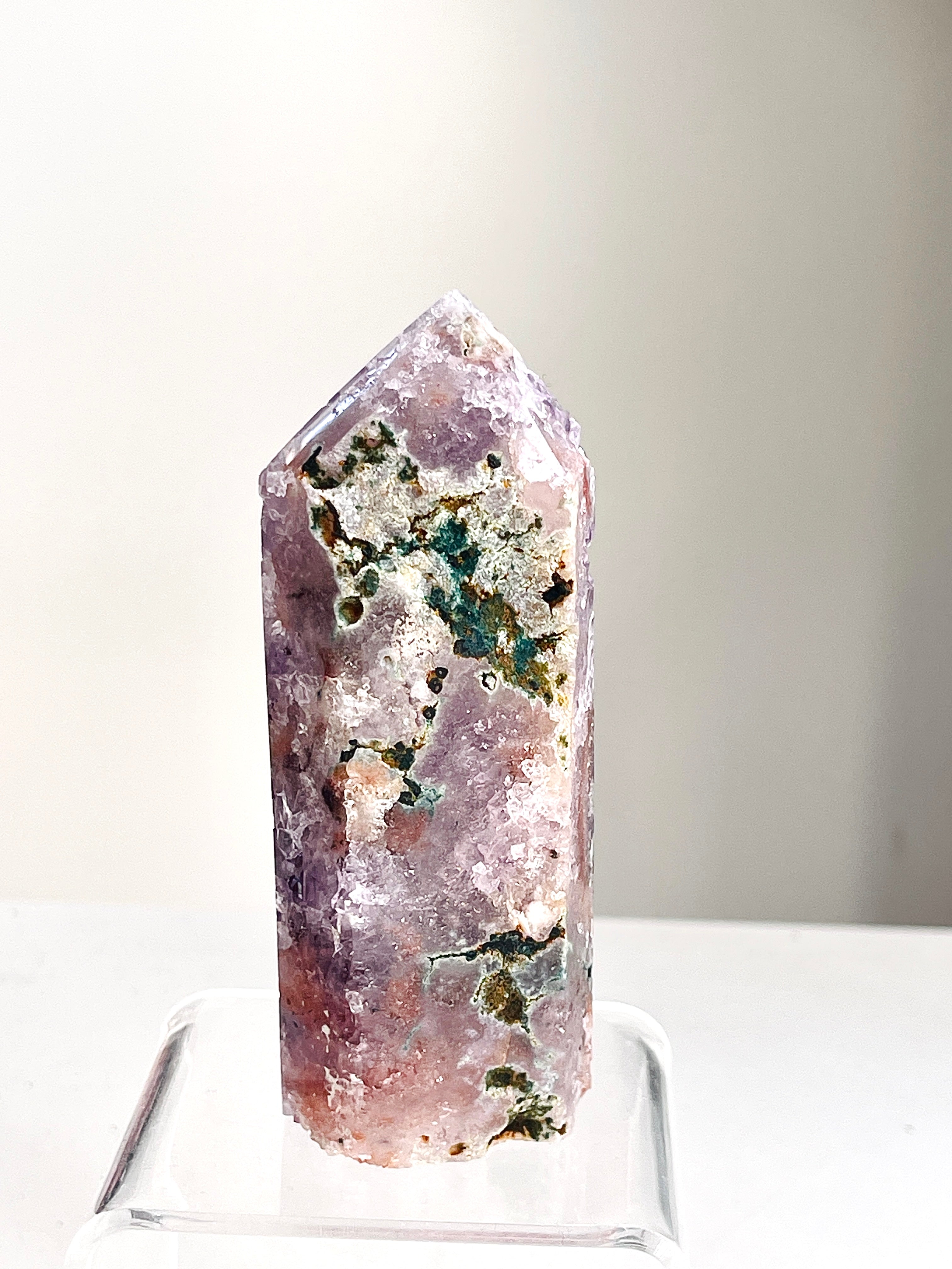 Pink Amethyst Tower with Purple Amethyst
