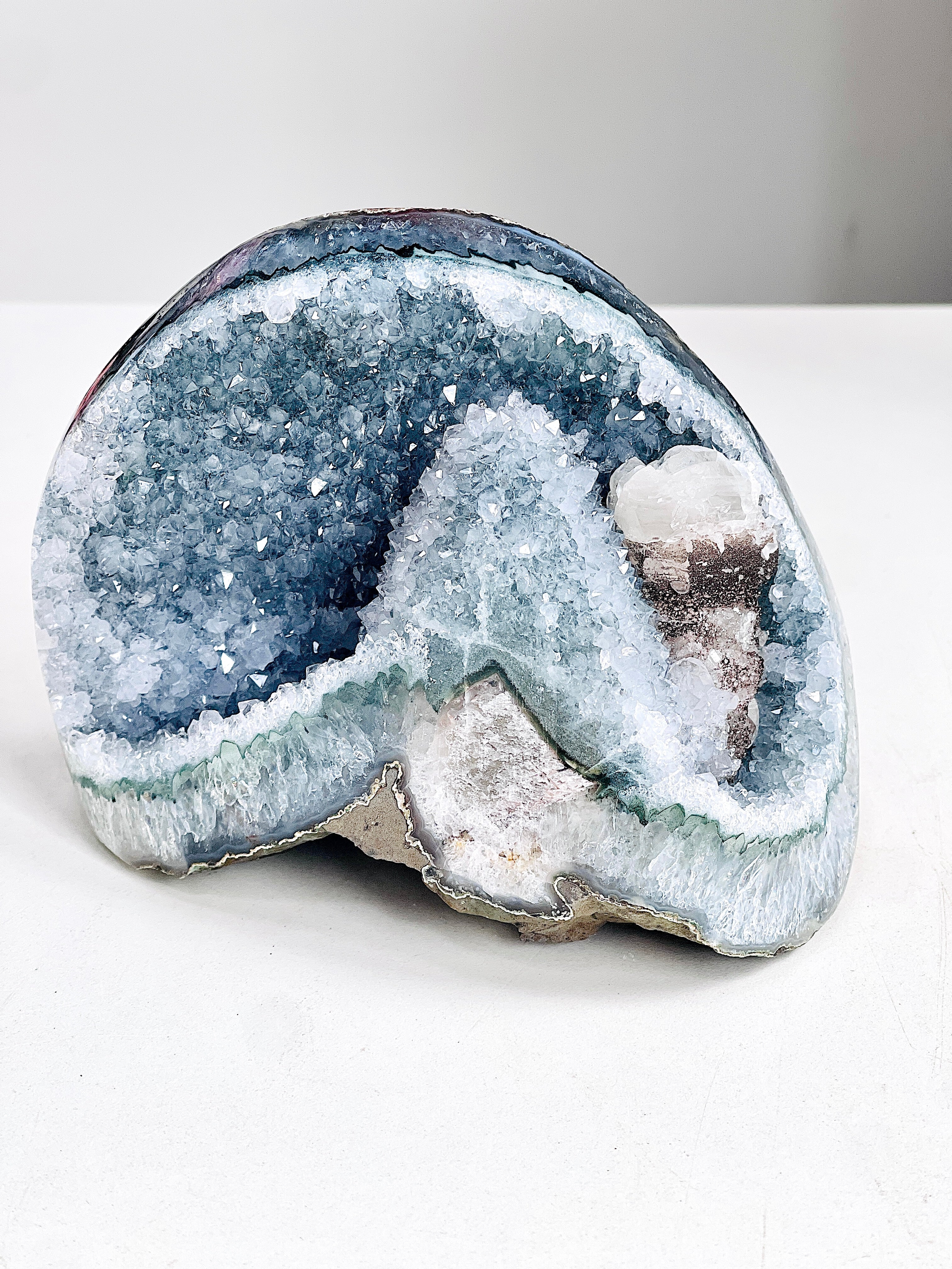 Amethyst Geode with Calcite Pillar | Raw Uruguayan Specimen