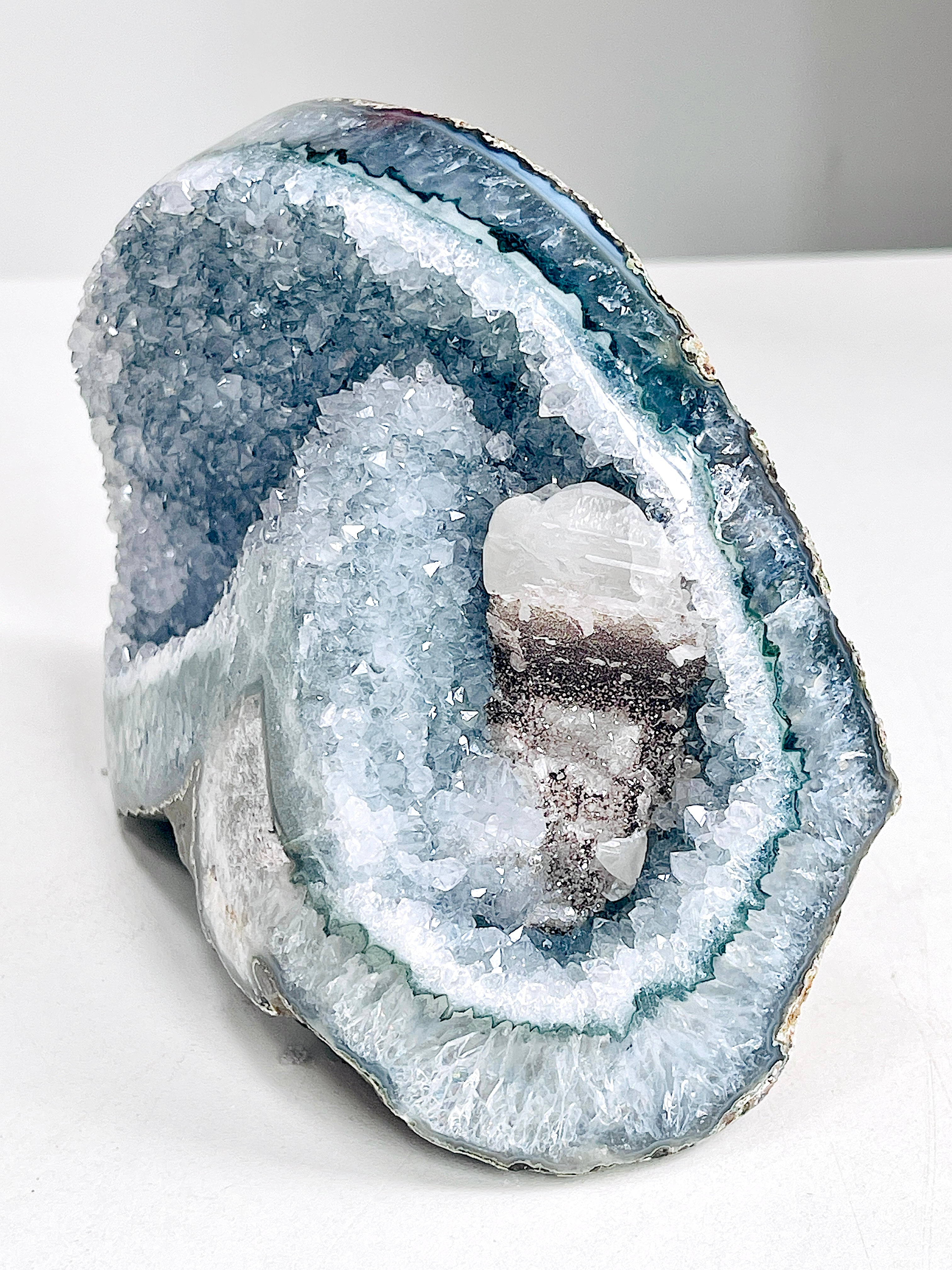 Amethyst Geode with Calcite Pillar | Raw Uruguayan Specimen